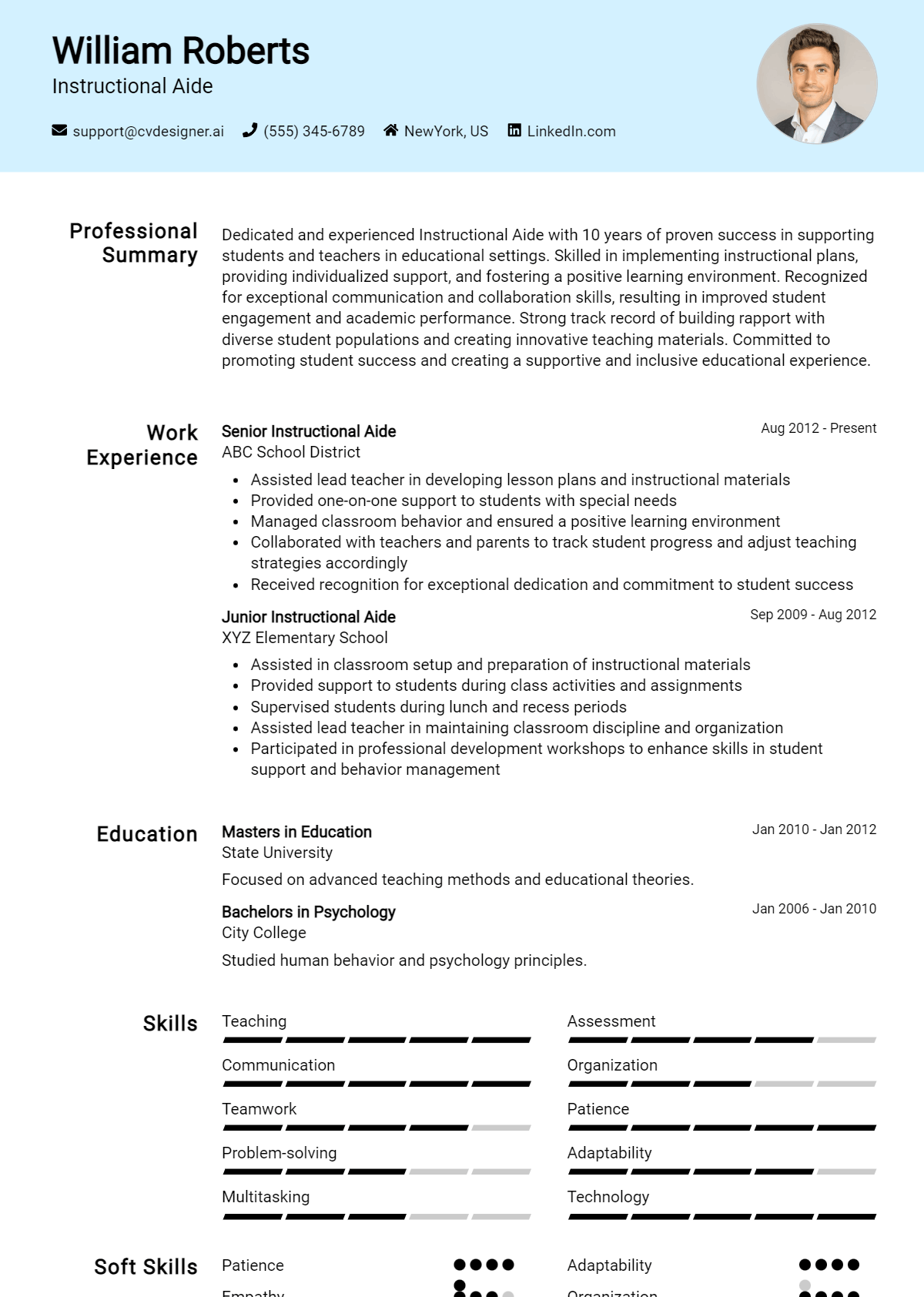 Instructional Aide Resume Example for 2026: Strategies & Templates Preview