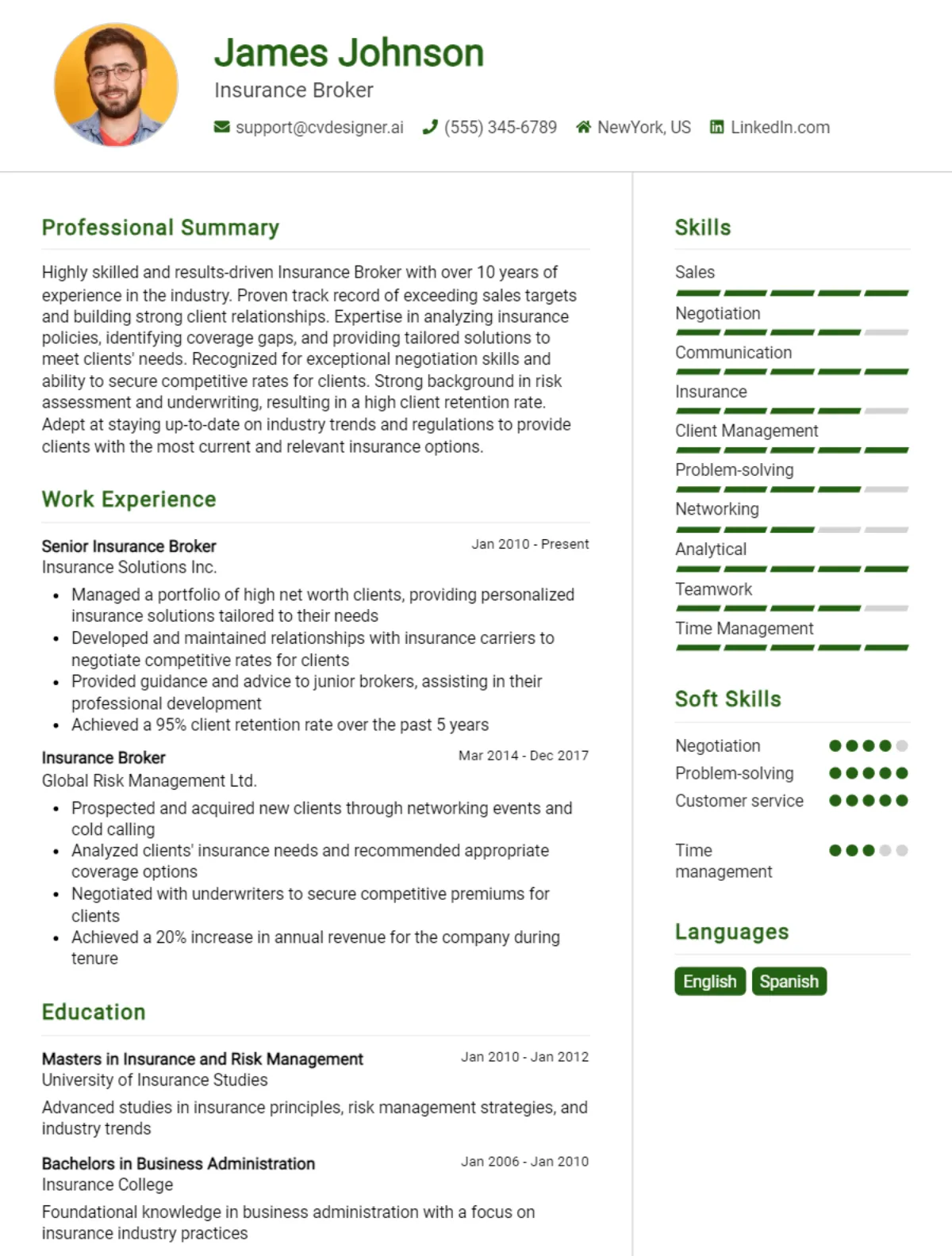 Insurance Broker CV Example For 2026: Strategies & Templates Preview