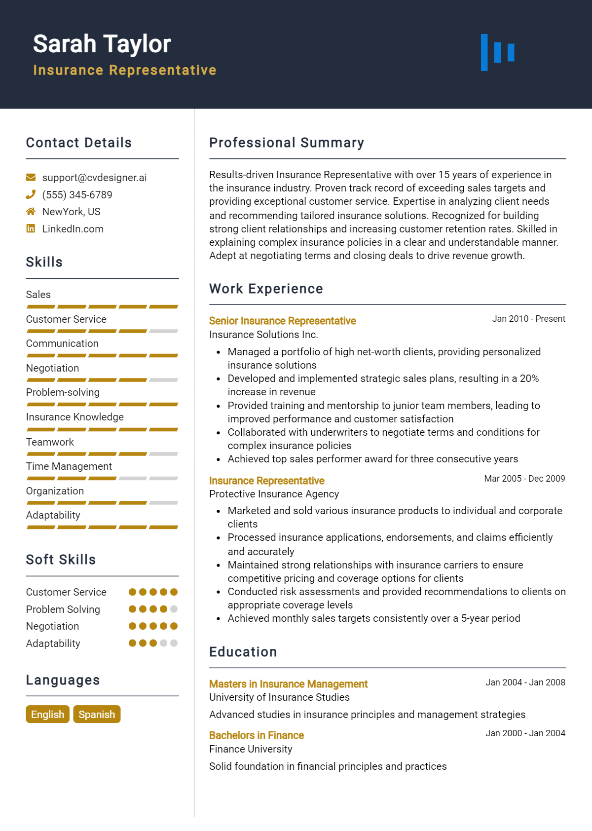 12 Insurance Representative Resume Examples And Templates for 2026 Preview