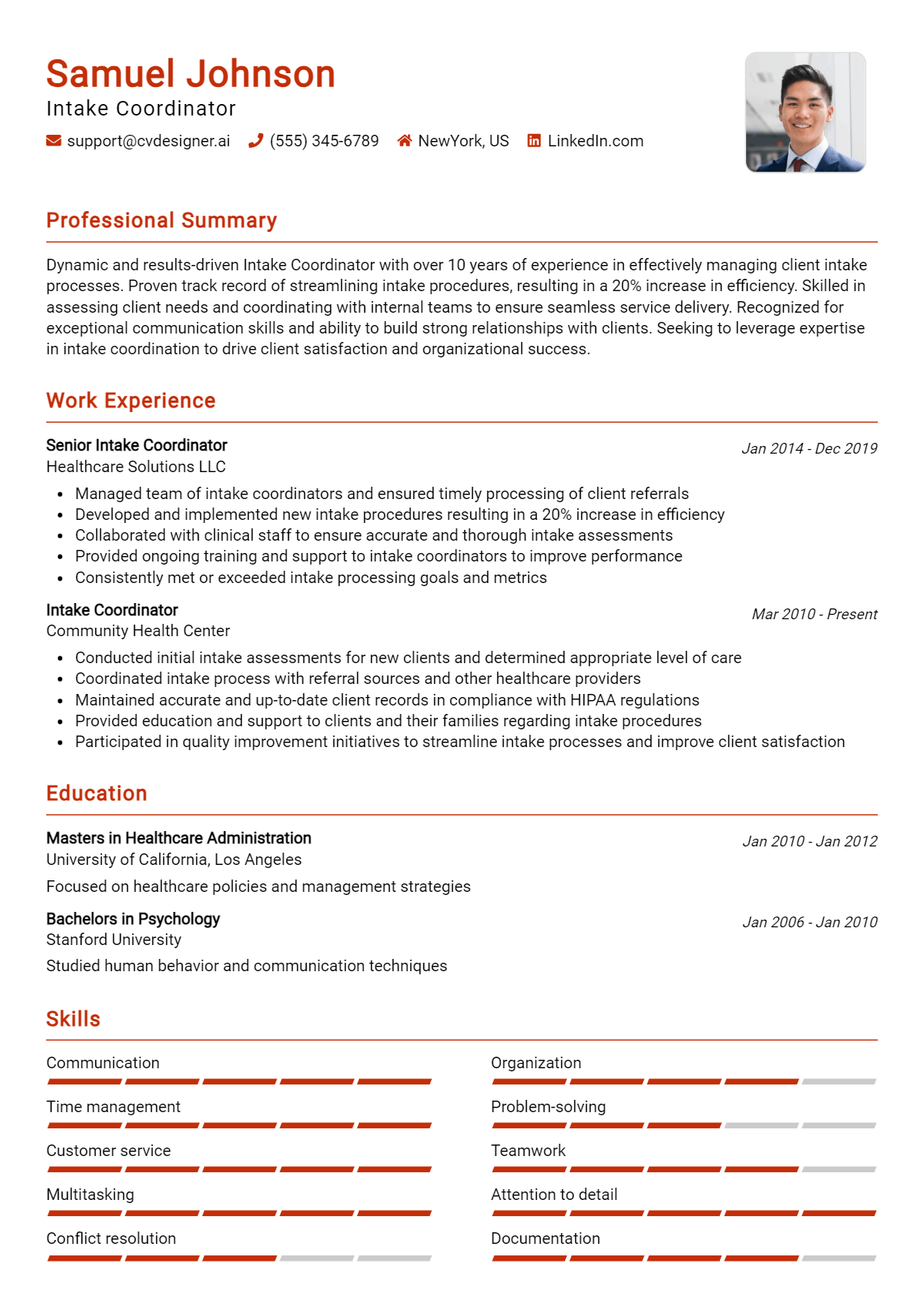 Intake Coordinator Resume Example for 2026: Ultimate Guide Preview