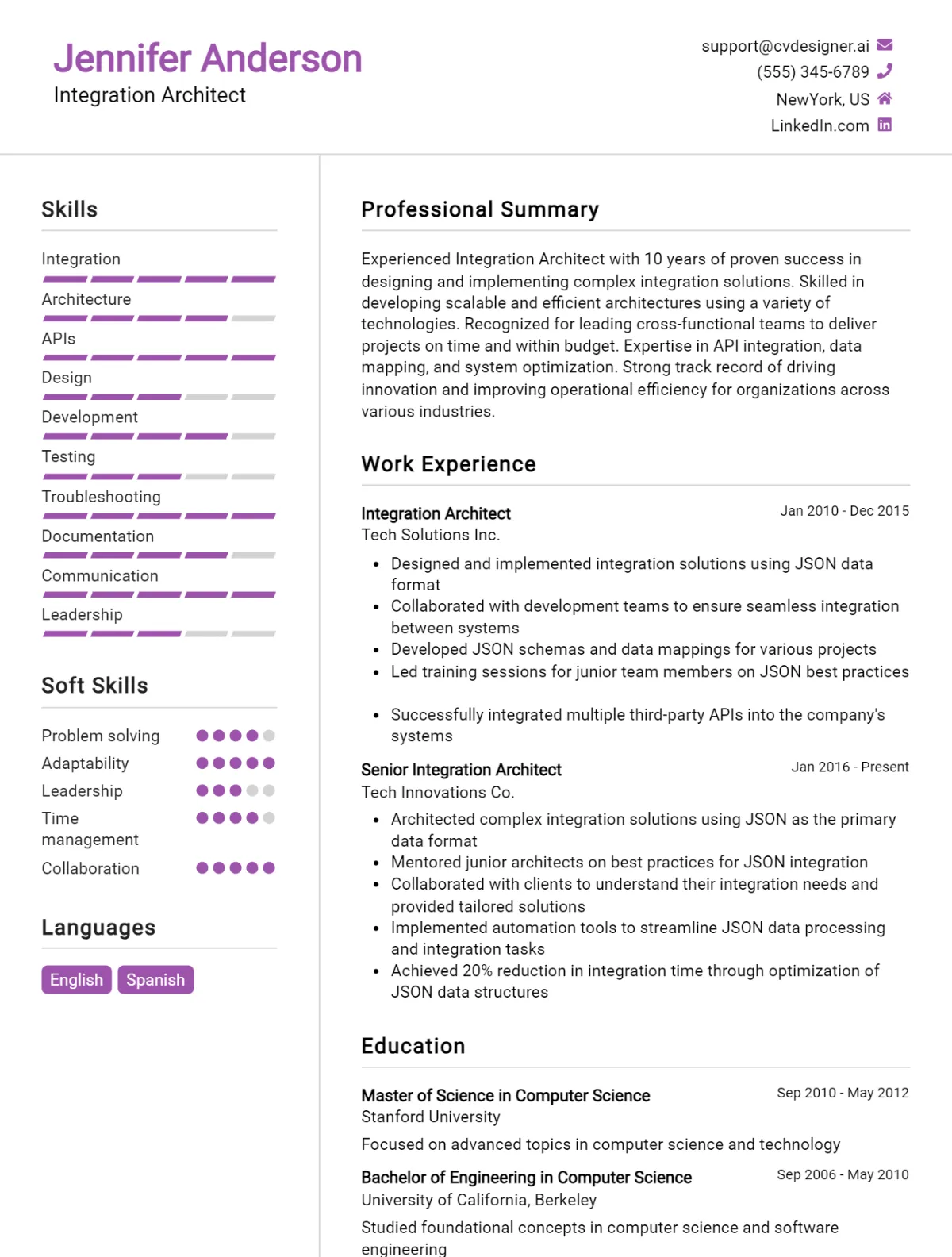 Integration Architect CV Example For 2026: How to Create a Professional CV Preview