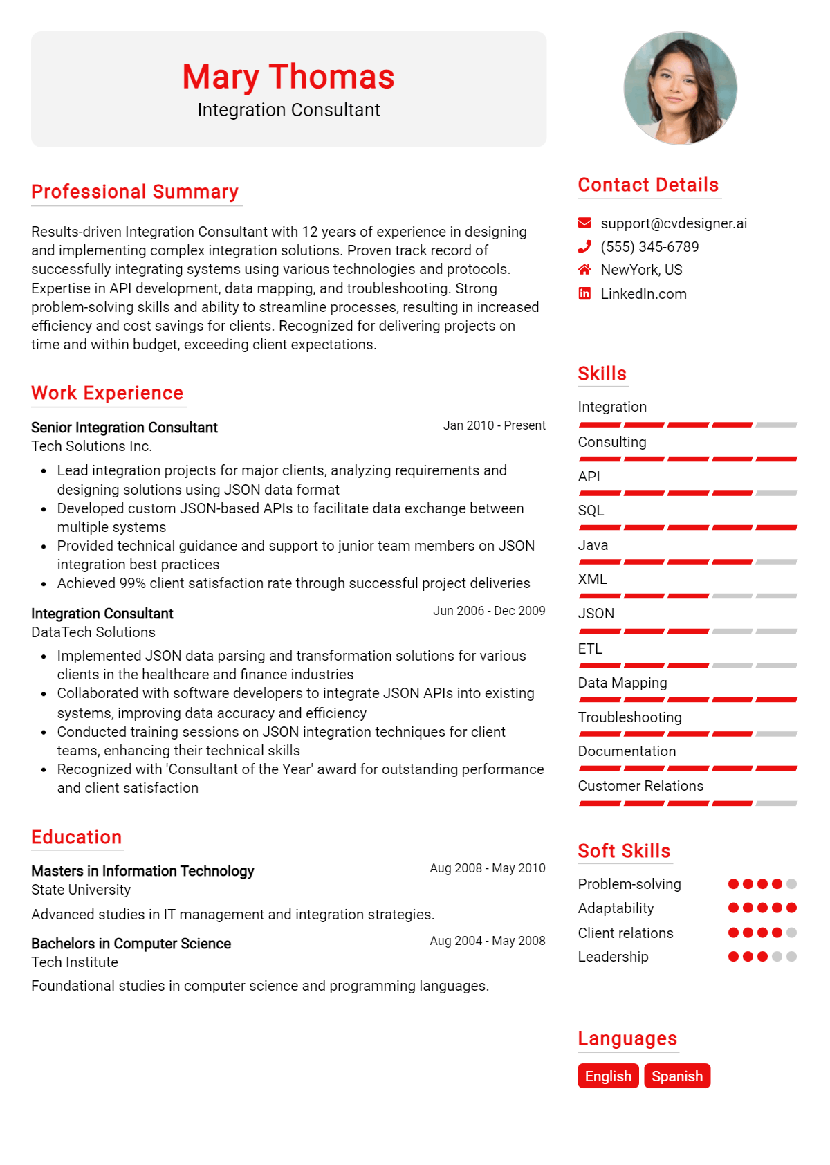 Integration Consultant Resume Example for 2026: Best Tips Preview