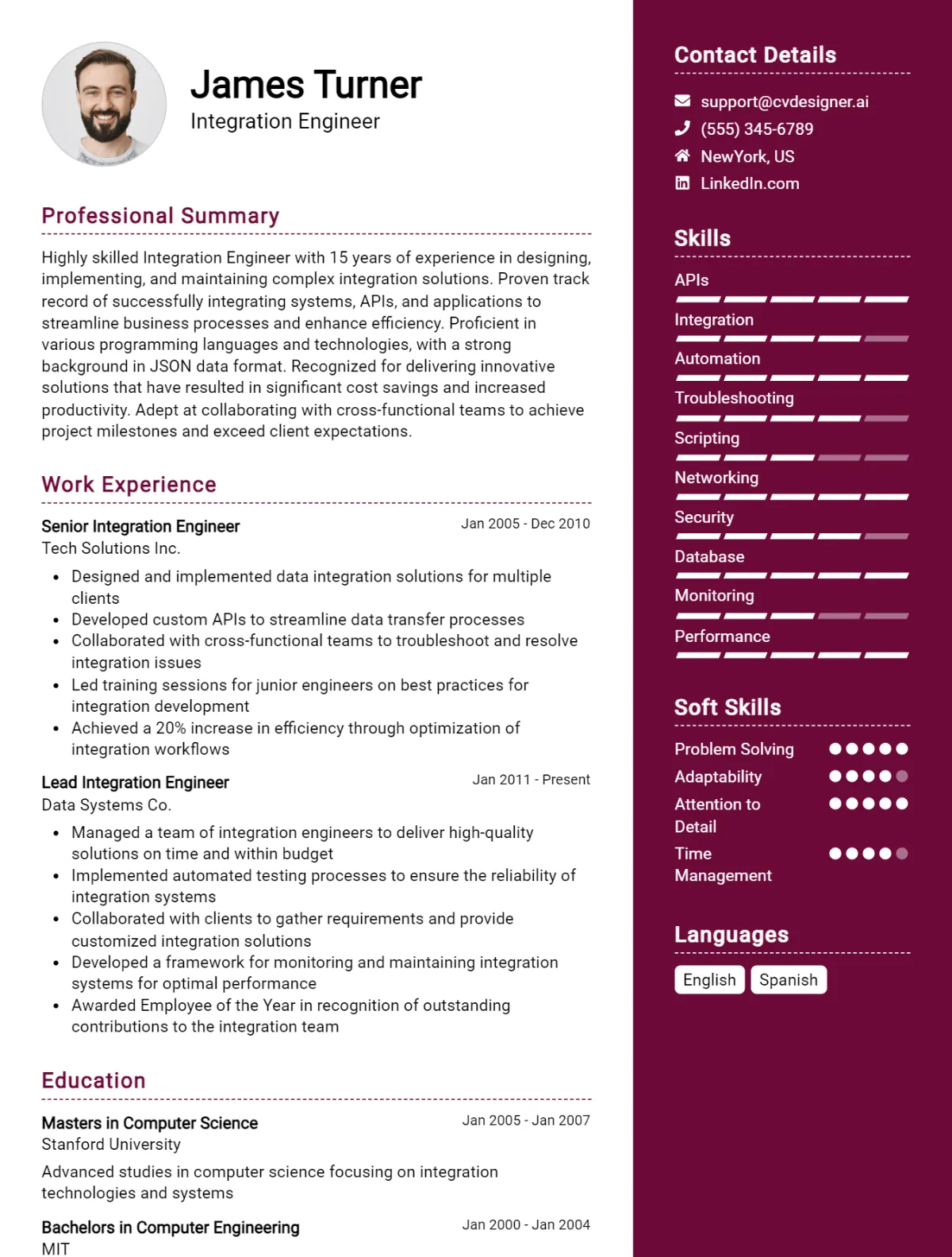 Integration Engineer CV Example For 2026: Top Tips & Samples Preview