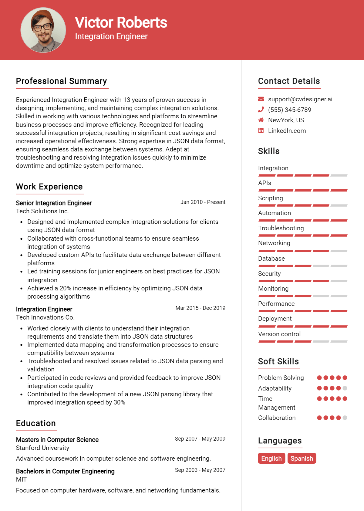 Integration Engineer Resume Example for 2026: How to Create a Professional CV Preview