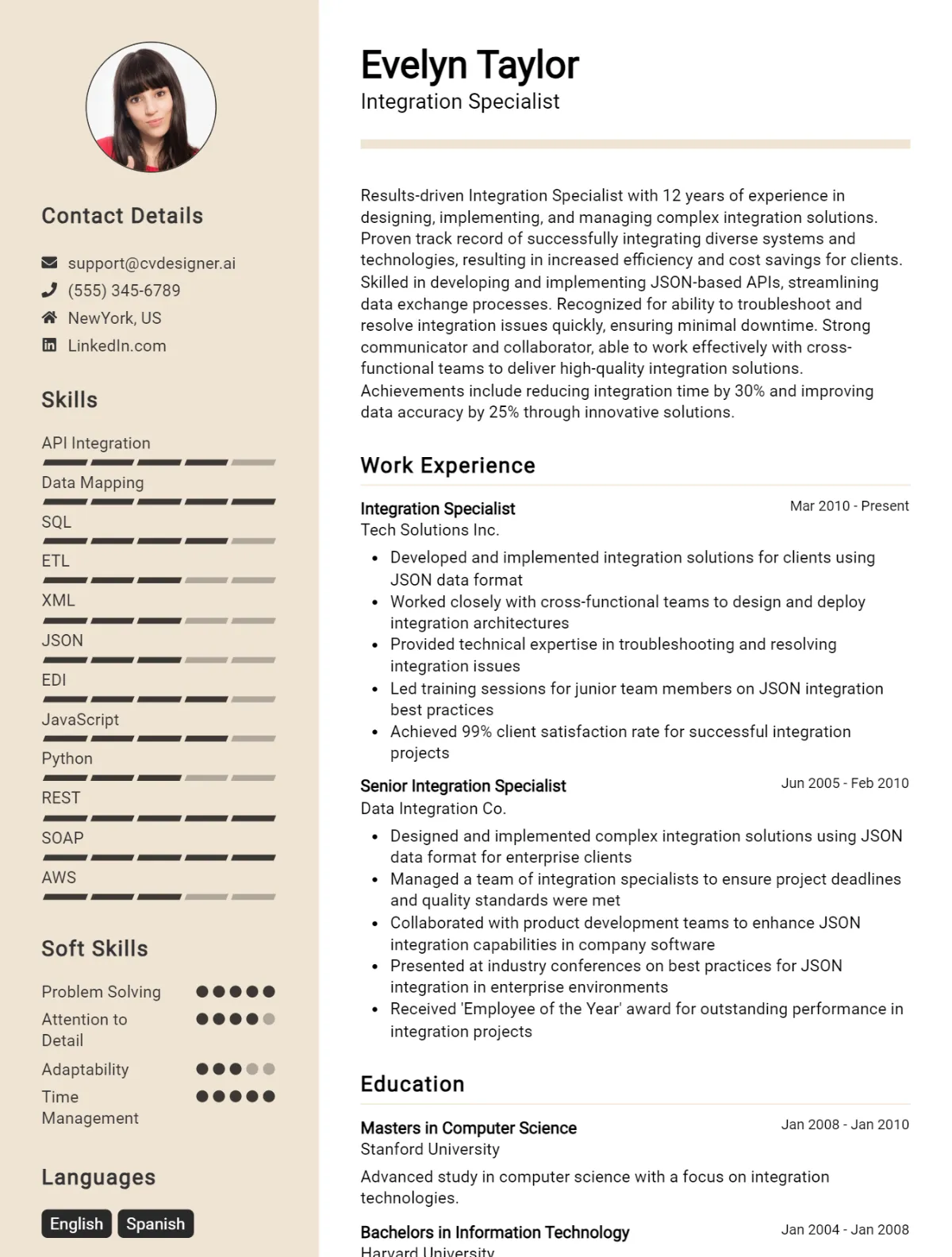 Integration Specialist CV Example For 2026: Effective CV Writing Tips Preview