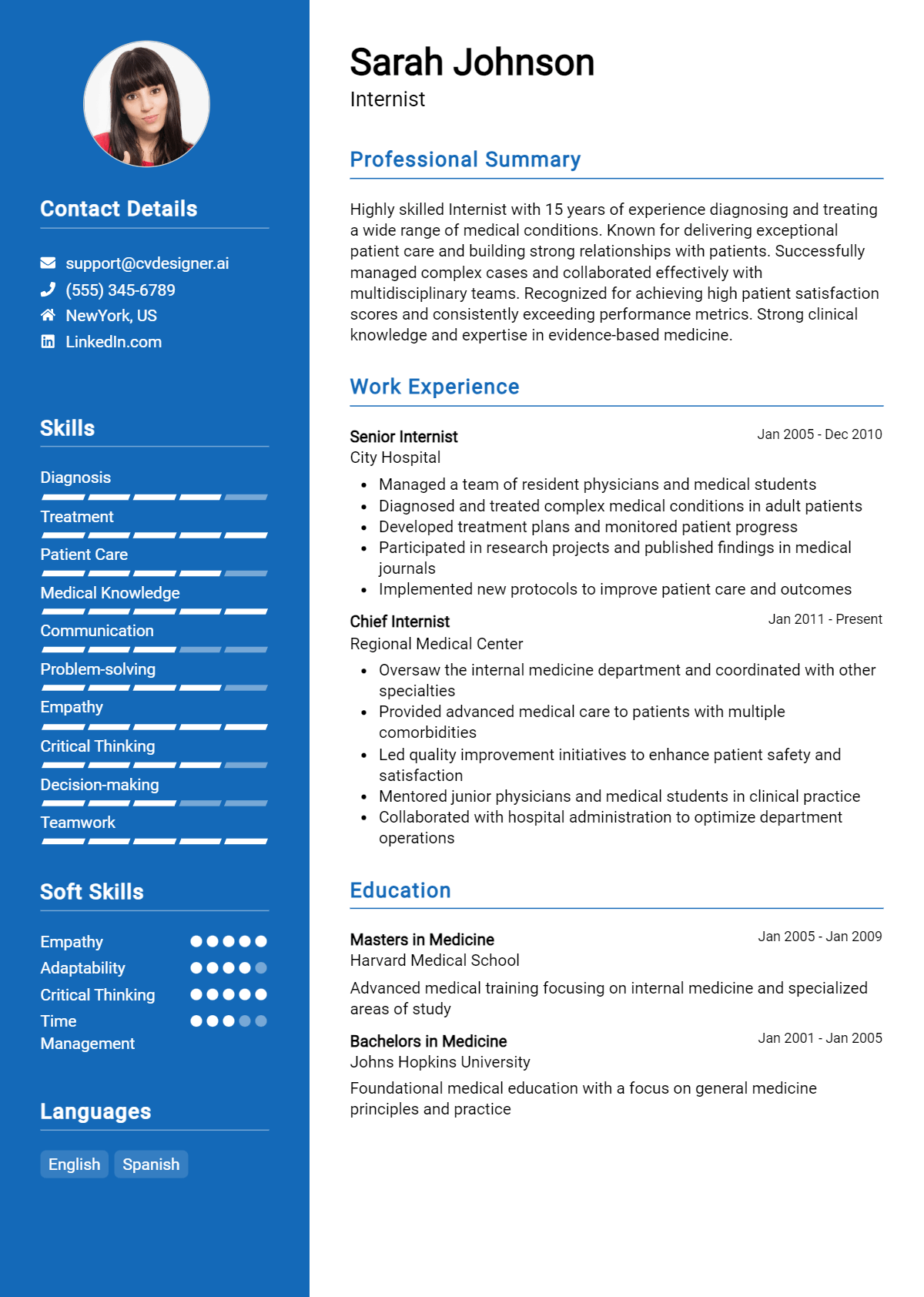 Internist Resume Example for 2026: Tips to Stand Out Preview