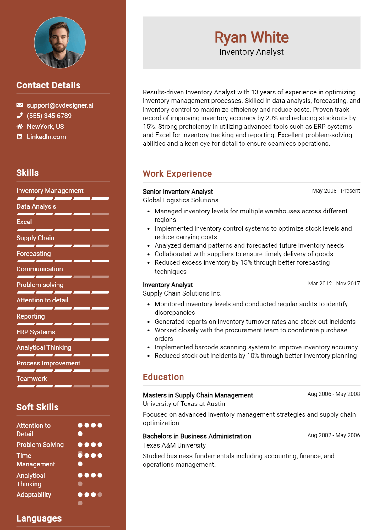 Inventory Analyst Resume Example for 2026: Expert Tips & Templates Preview