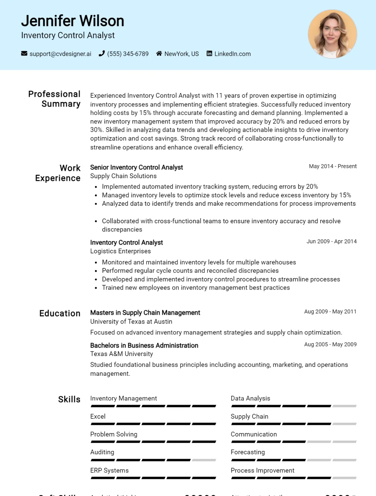 12 Inventory Control Analyst CV Examples And Templates For 2026 Preview