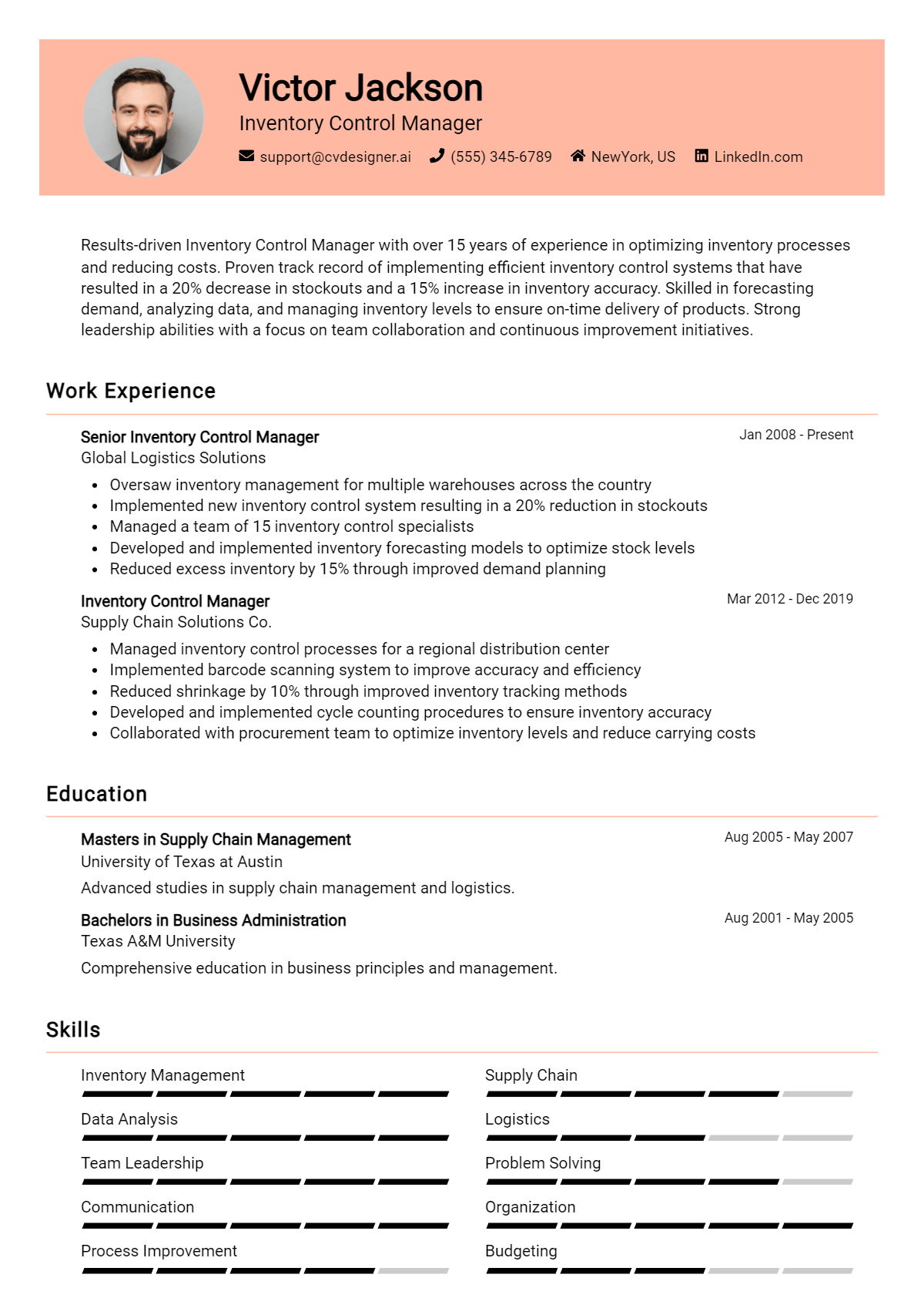 9 Inventory Control Manager Resume Examples for 2026: How to Craft a Winning CV Preview