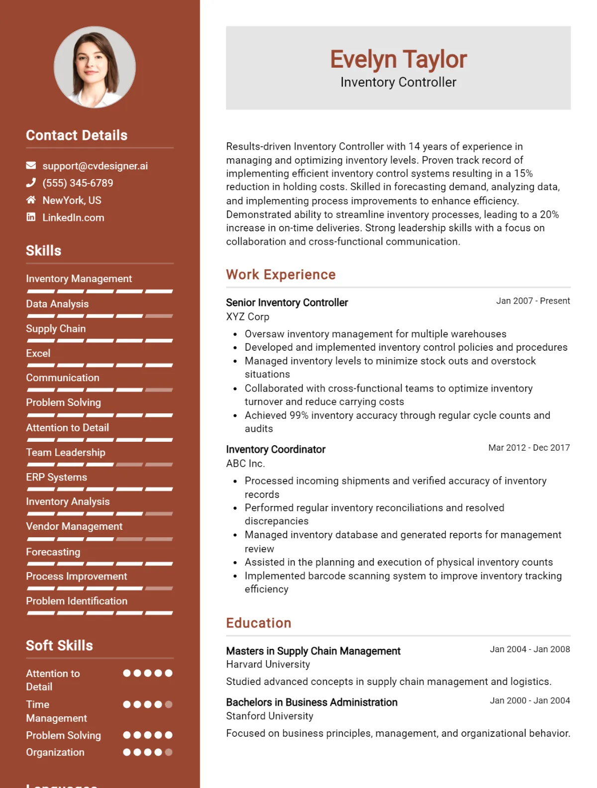 10 Inventory Controller CV Examples And Templates For 2026 Preview