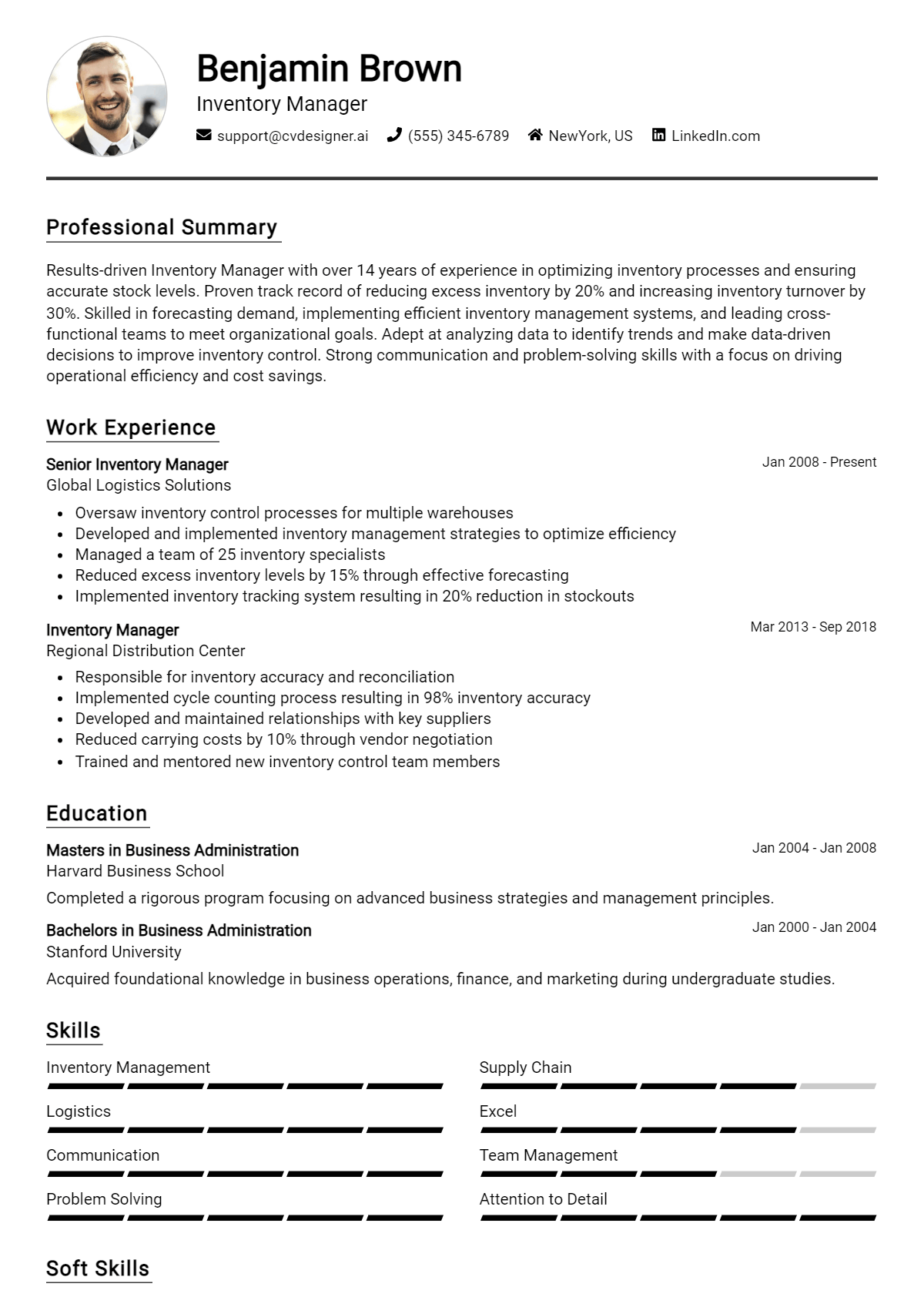 Inventory Manager Resume Example for 2026: How to Craft a Winning CV Preview