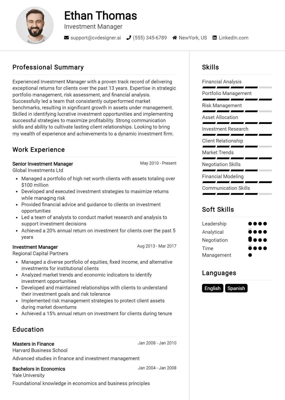 Investment Manager Resume Example for 2026: Expert Tips & Templates Preview