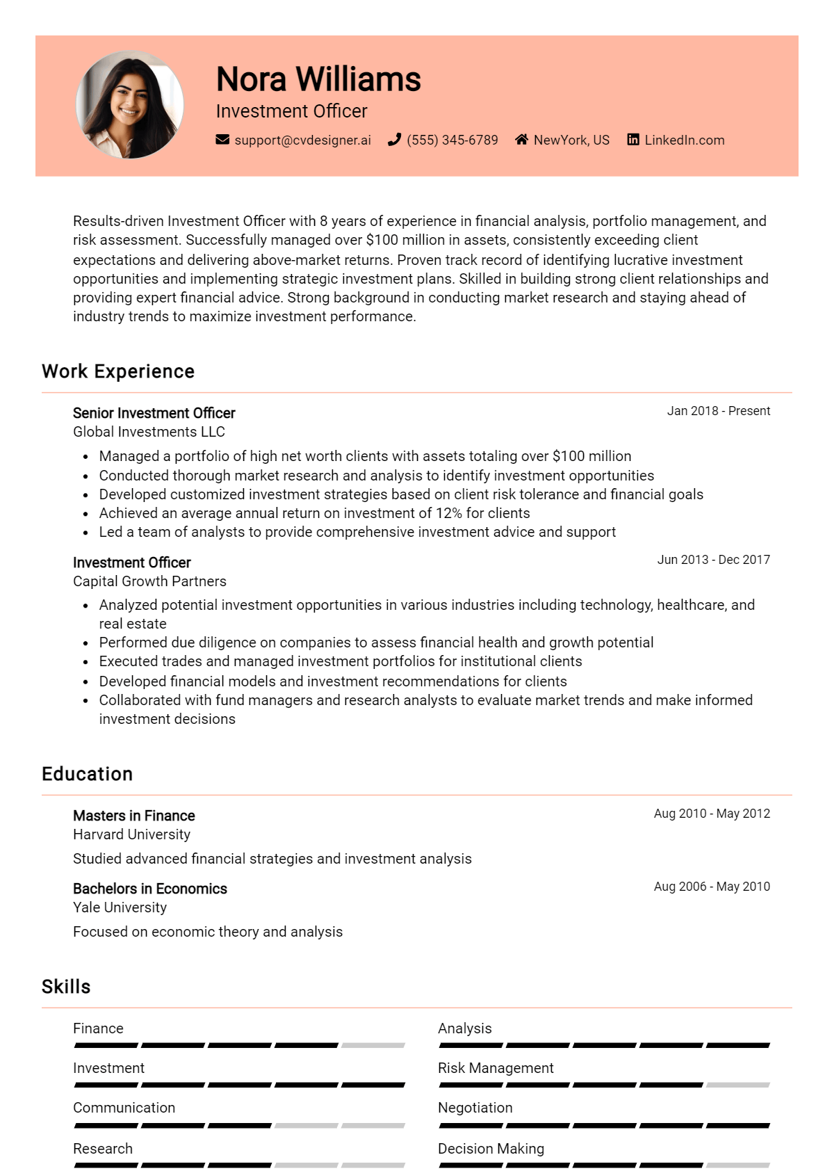 Investment Officer Resume Example for 2026: Tips to Stand Out Preview