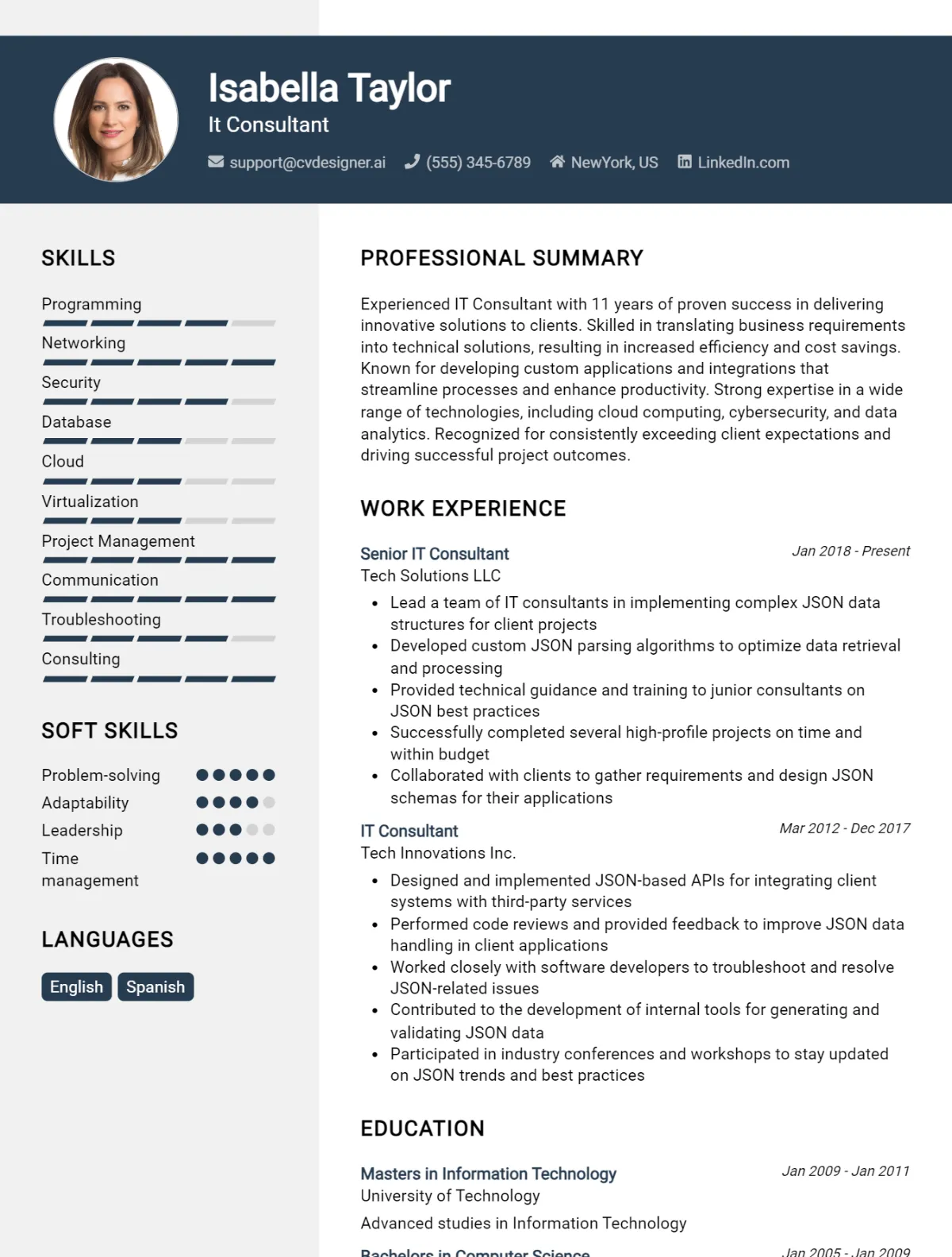 IT Consultant CV Example For 2026: How to Create a Professional CV Preview