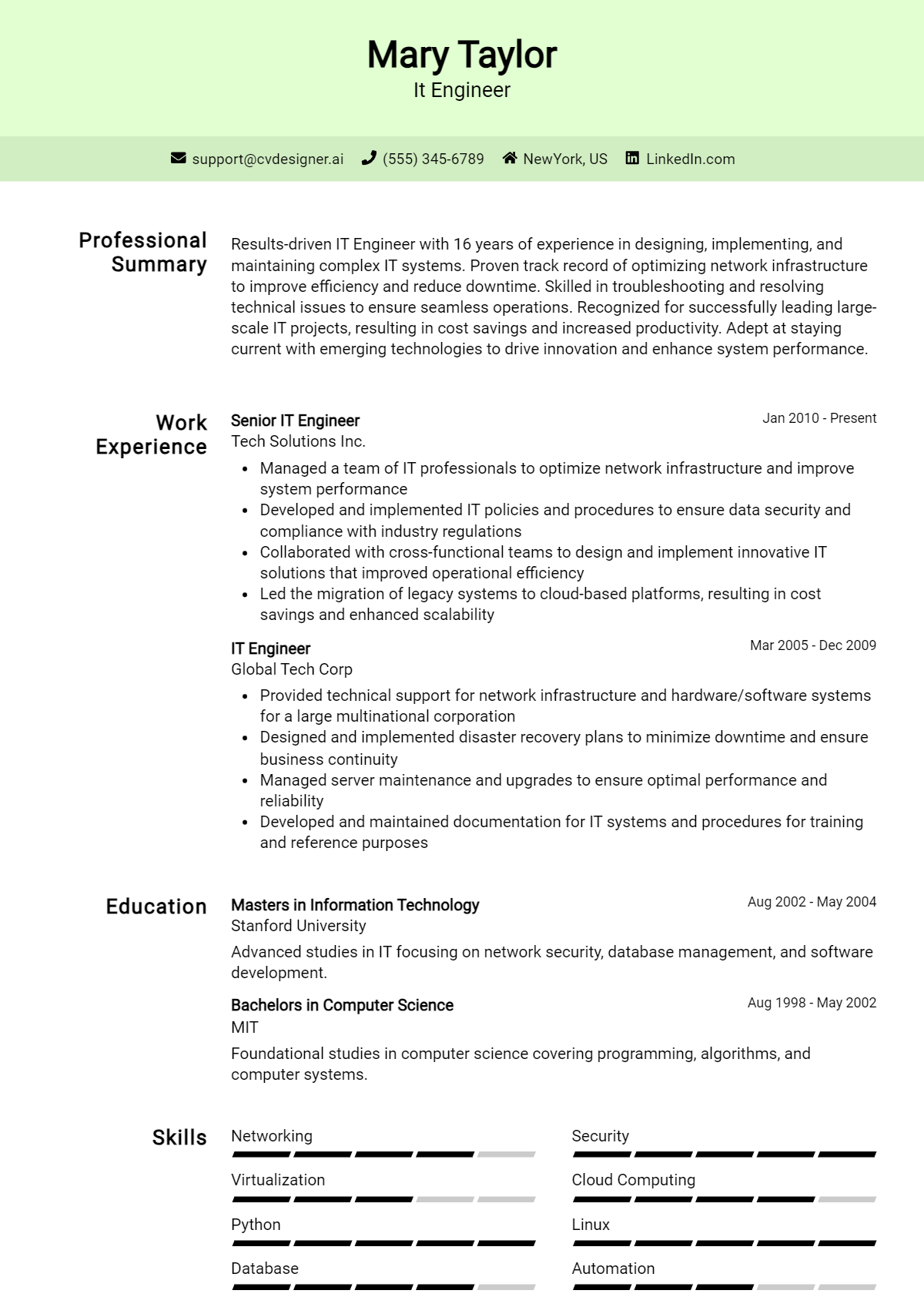 14 IT Engineer Resume Examples And Templates for 2026 Preview
