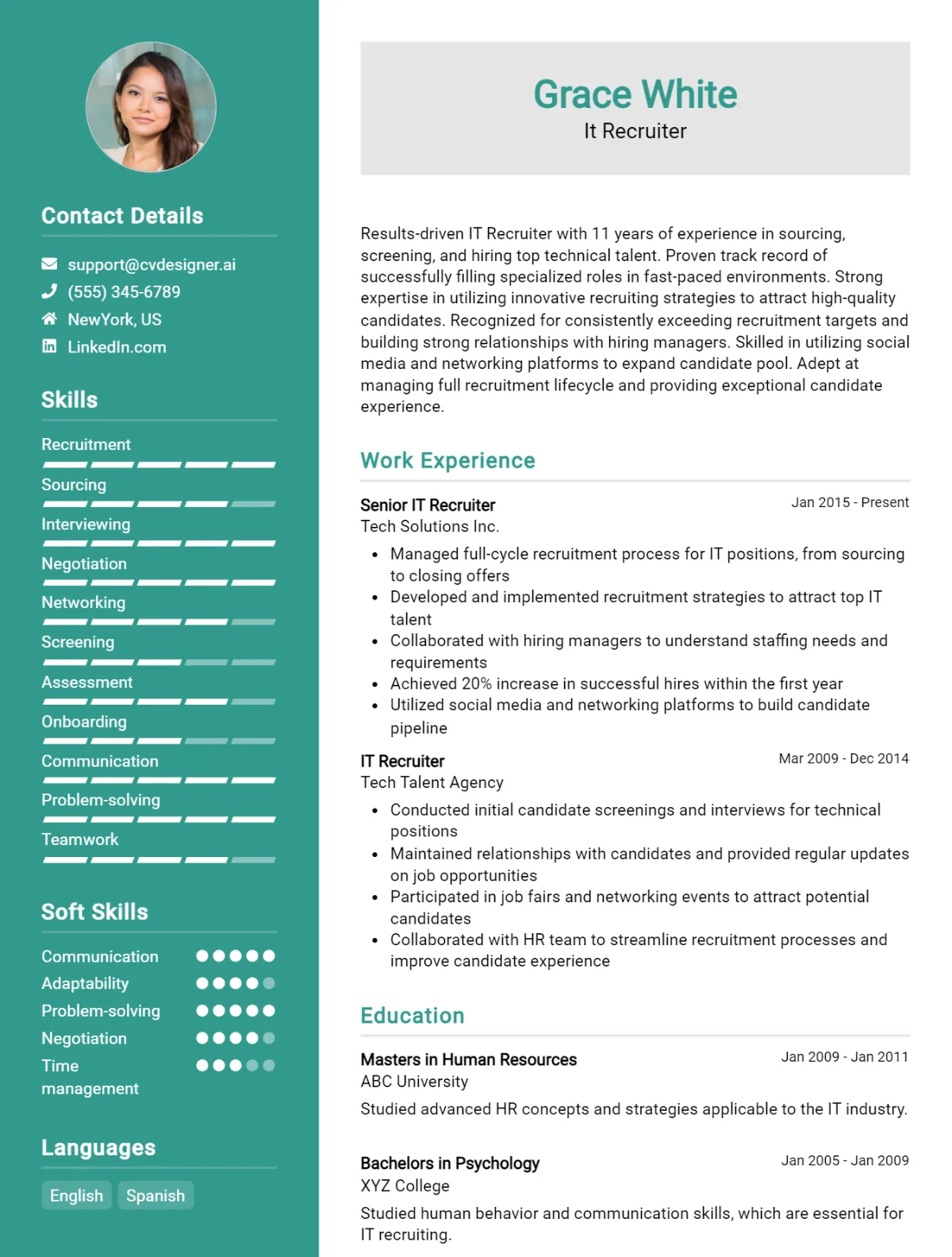 IT Recruiter CV Example For 2026: Best Writing Guide Preview