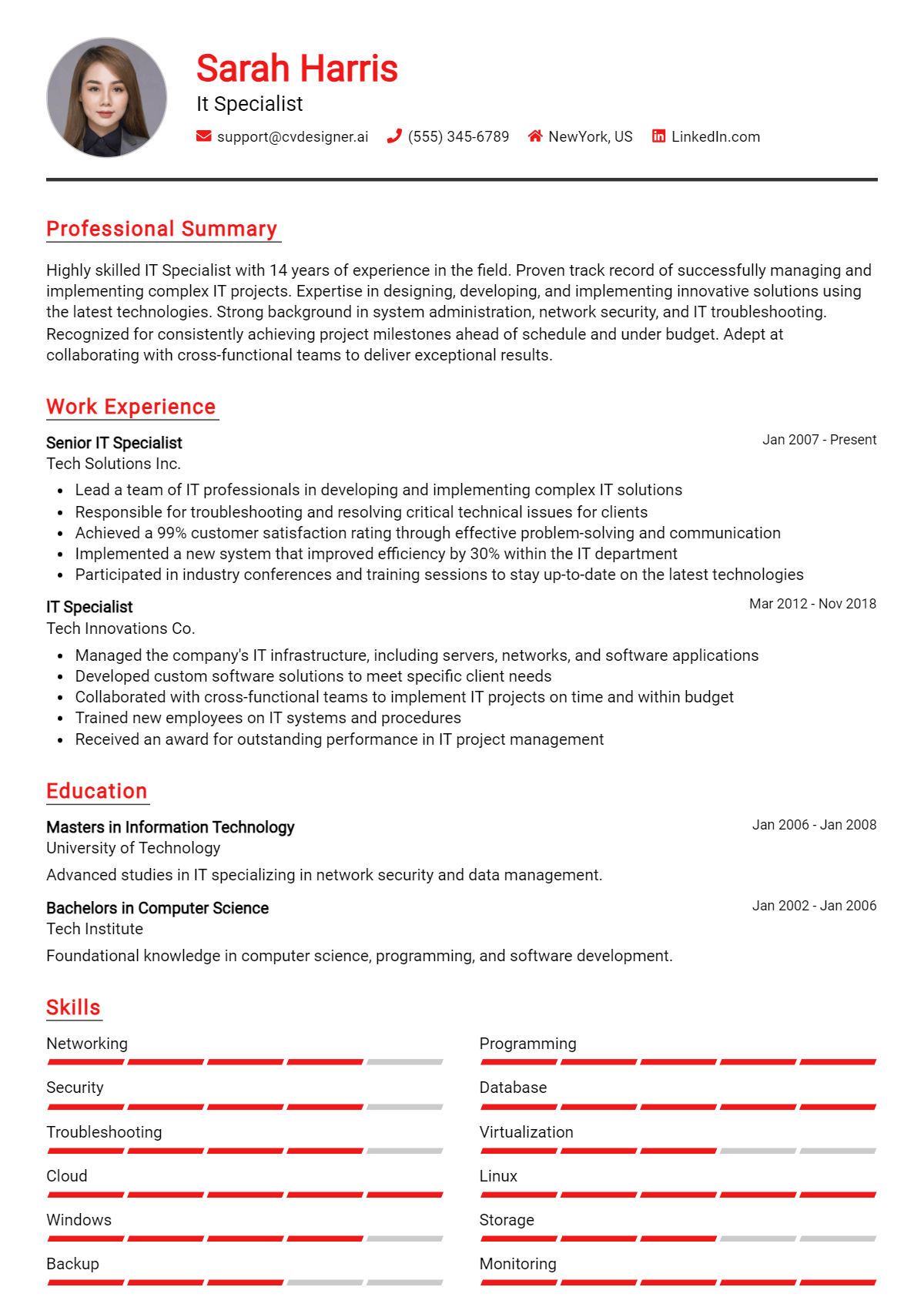 15 IT Specialist Resume Examples And Templates for 2026 Preview