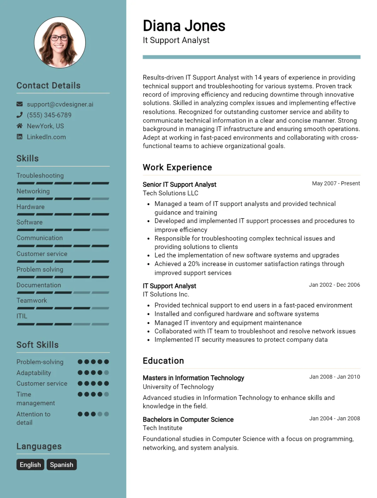12 IT Support Analyst CV Examples For 2026: Free Professional Templates Preview