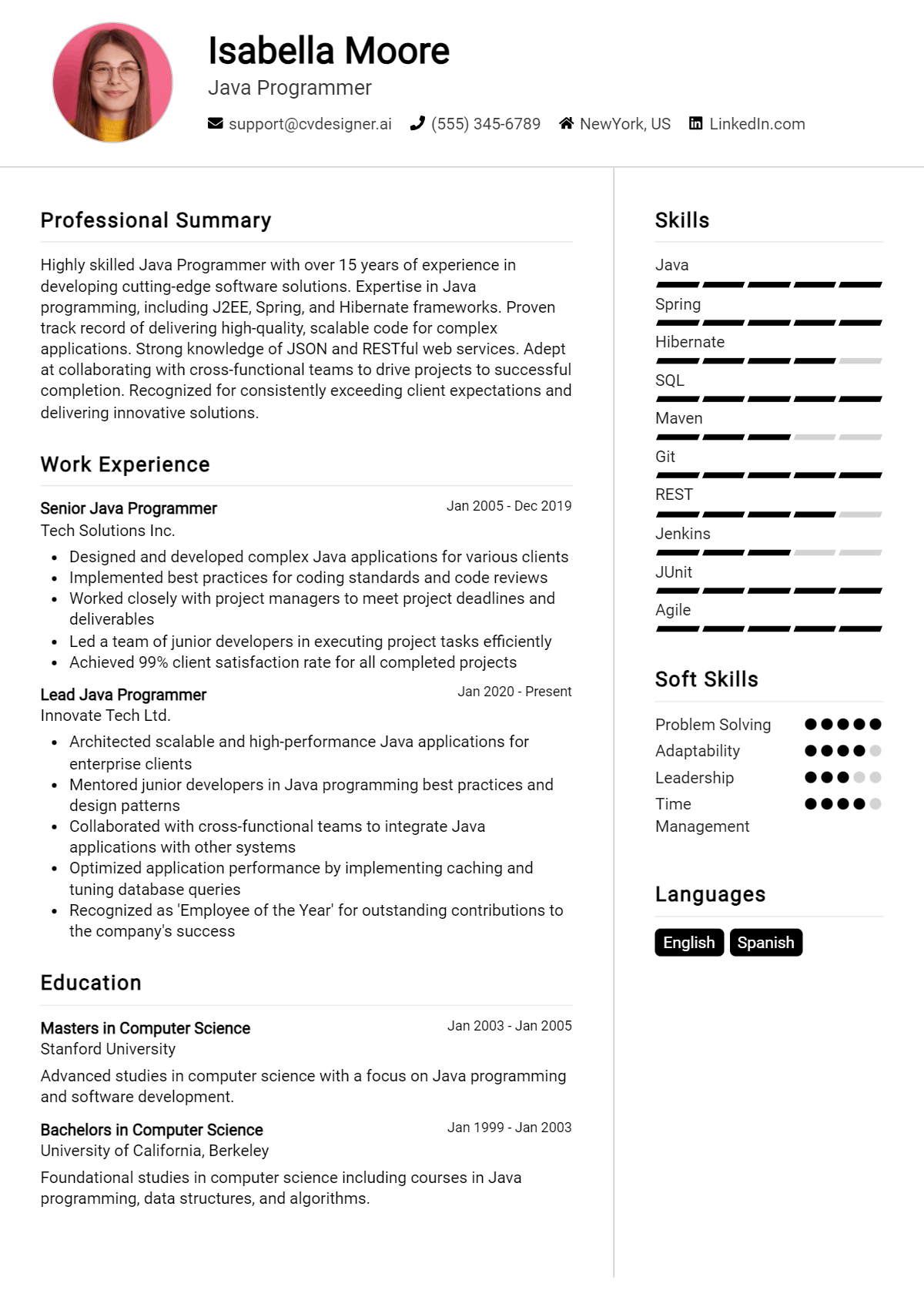 12 Java Programmer Resume Examples And Templates for 2026 Preview