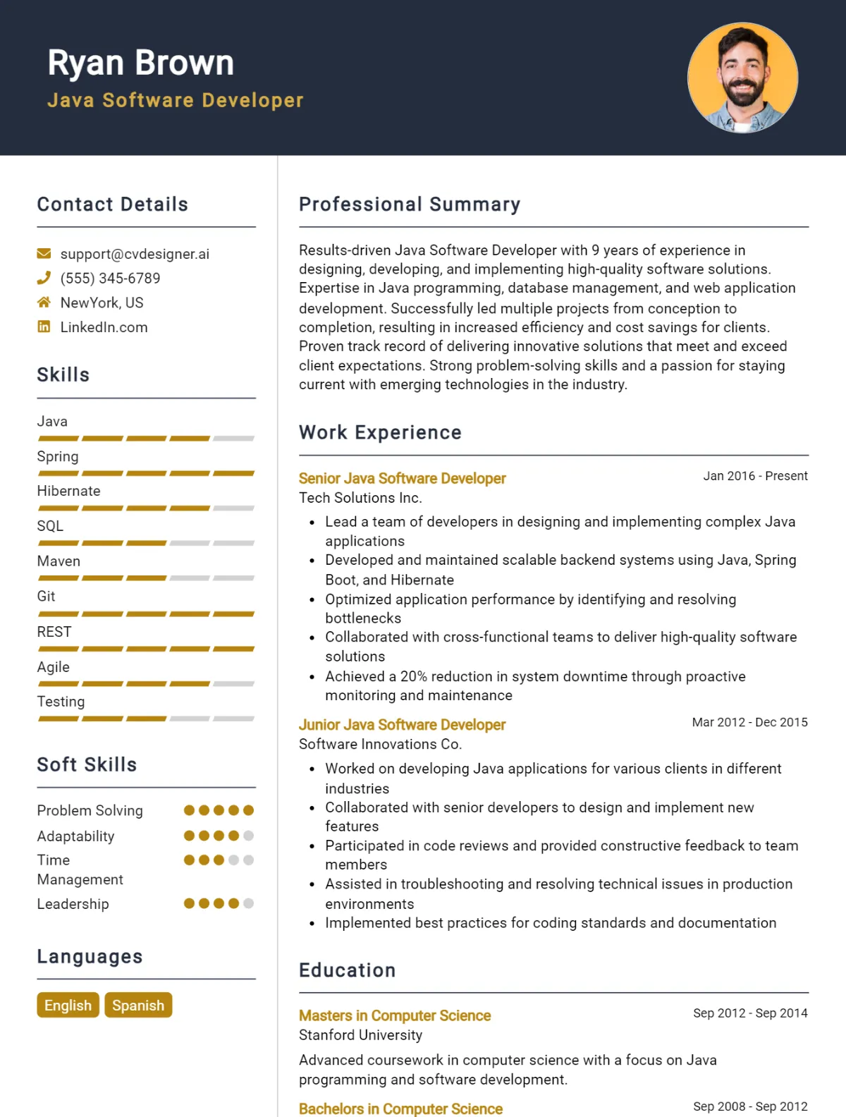 9 Java Software Developer CV Examples And Templates For 2026: Ultimate Guide Preview