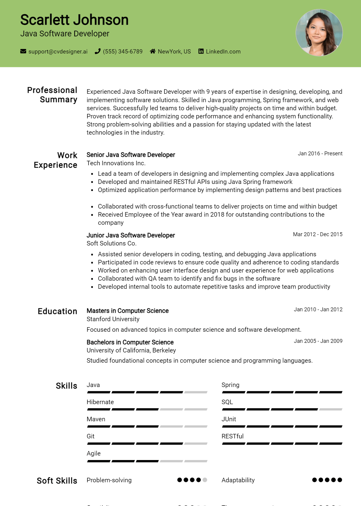 Java Software Developer Resume Example for 2026: Tips & Templates Preview