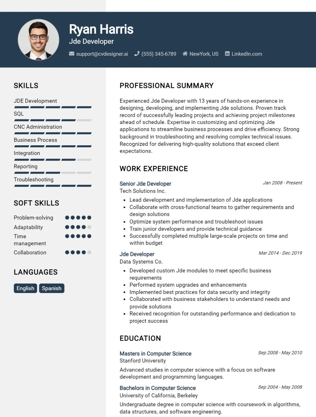 JDE Developer CV Example For 2026: Best Formatting Tips Preview