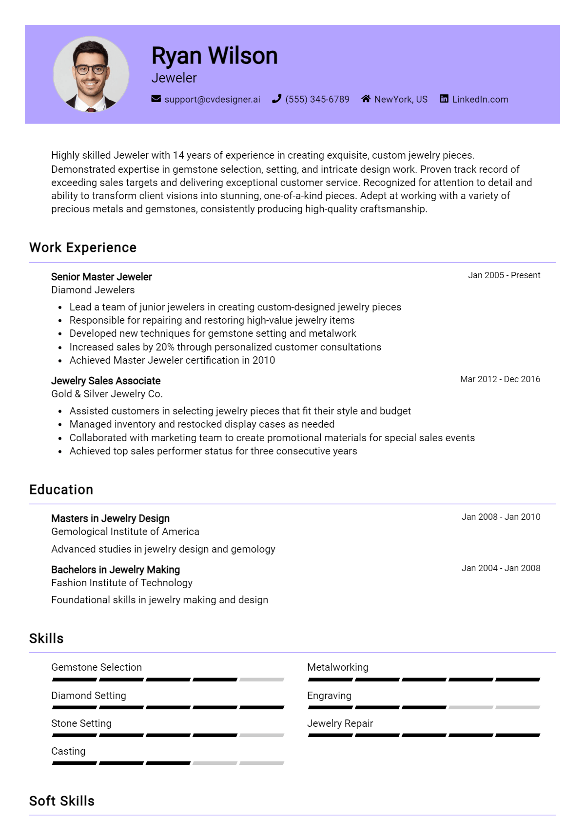 Jeweler Resume Example for 2026: Tips & Templates Preview