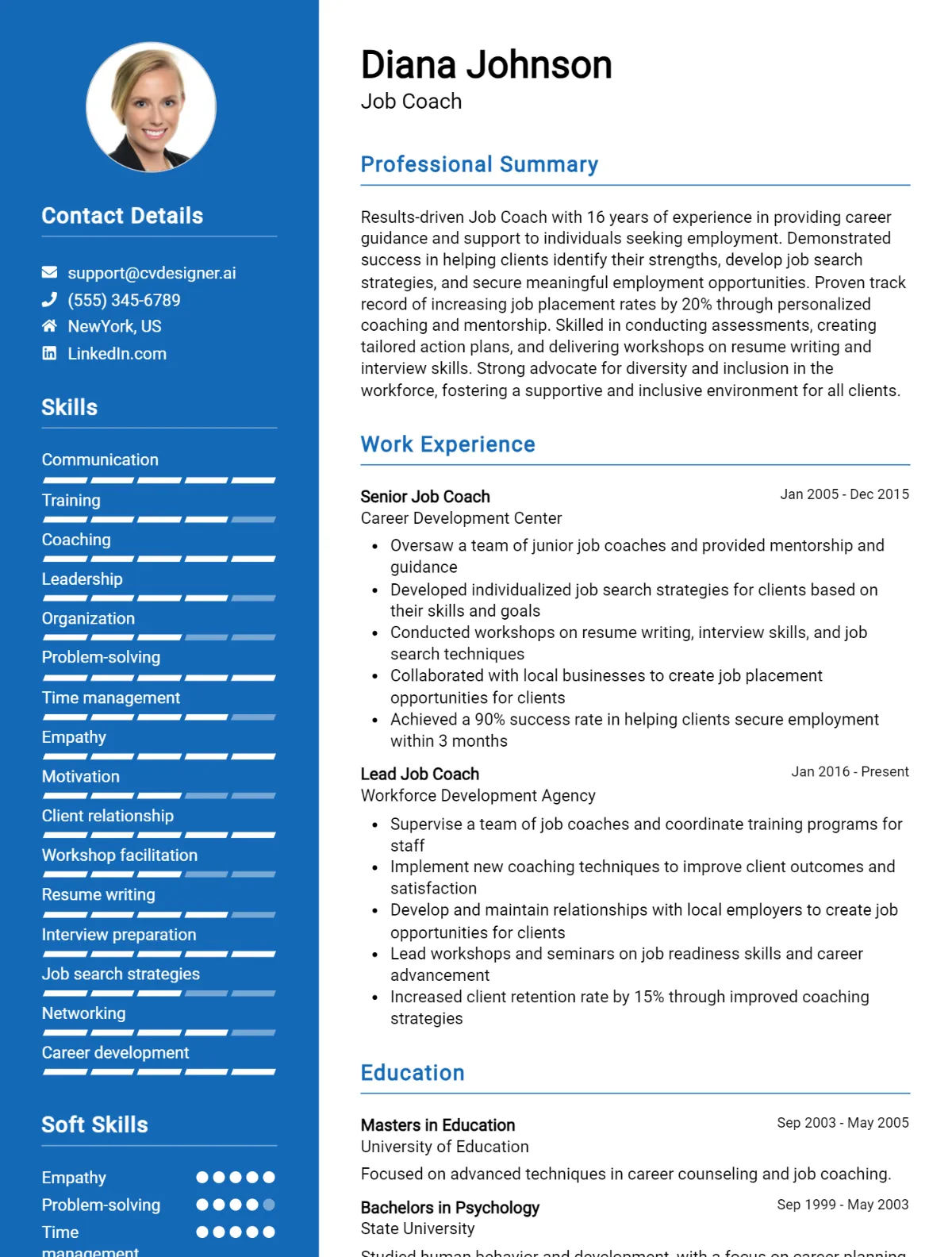 Job Coach CV Example For 2026: Professional CV Templates Preview