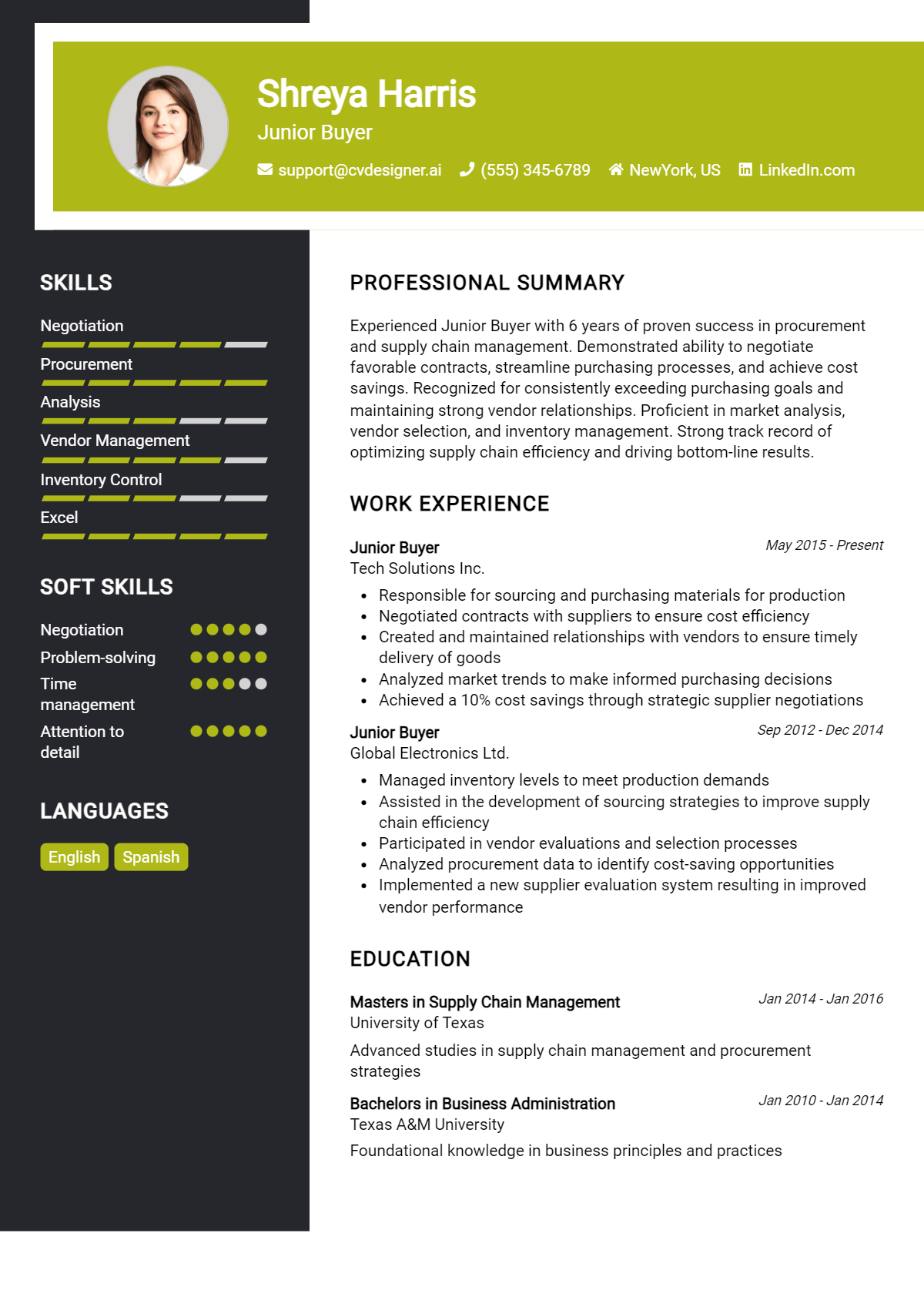 Junior Buyer Resume Example for 2026: Downloadable Templates Preview