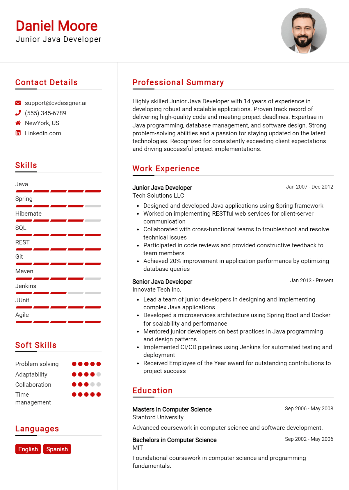 Junior Java Developer Resume Example for 2026: Ultimate Guide Preview