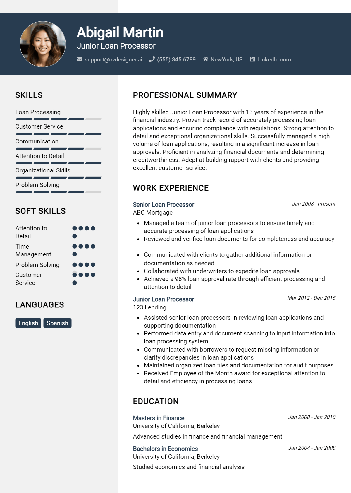 Junior Loan Processor Resume Example for 2026: Strategies & Templates Preview