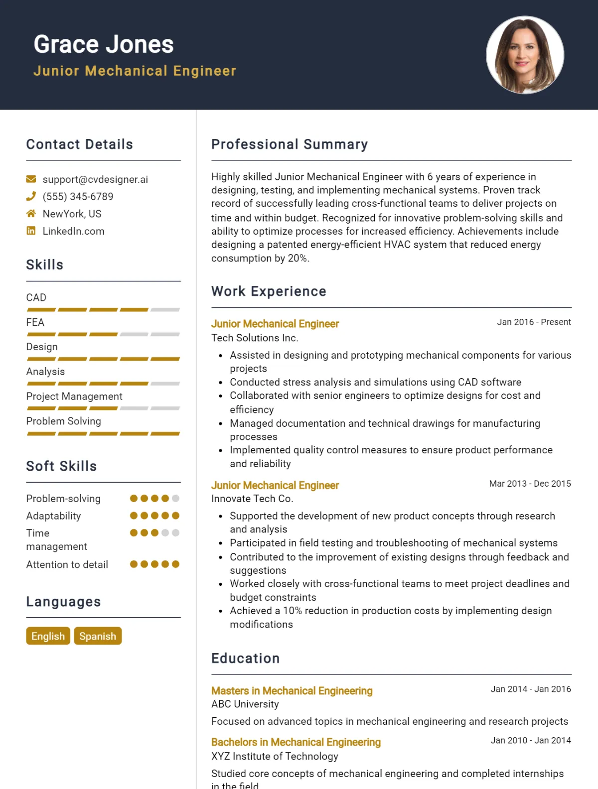 Junior Mechanical Engineer CV Example For 2026: Top Tips & Samples Preview