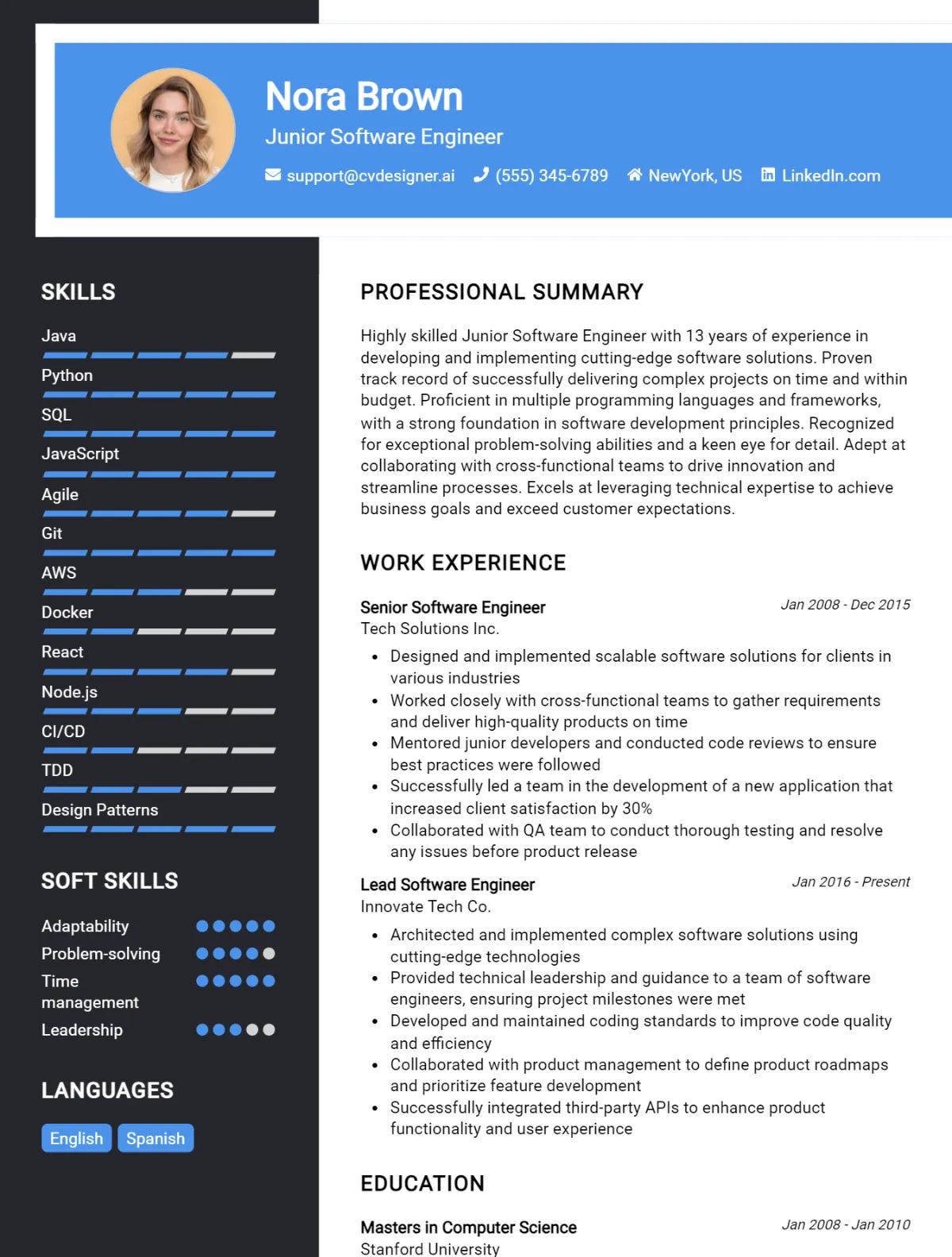 Junior Software Engineer CV Example For 2026: Ultimate Guide Preview