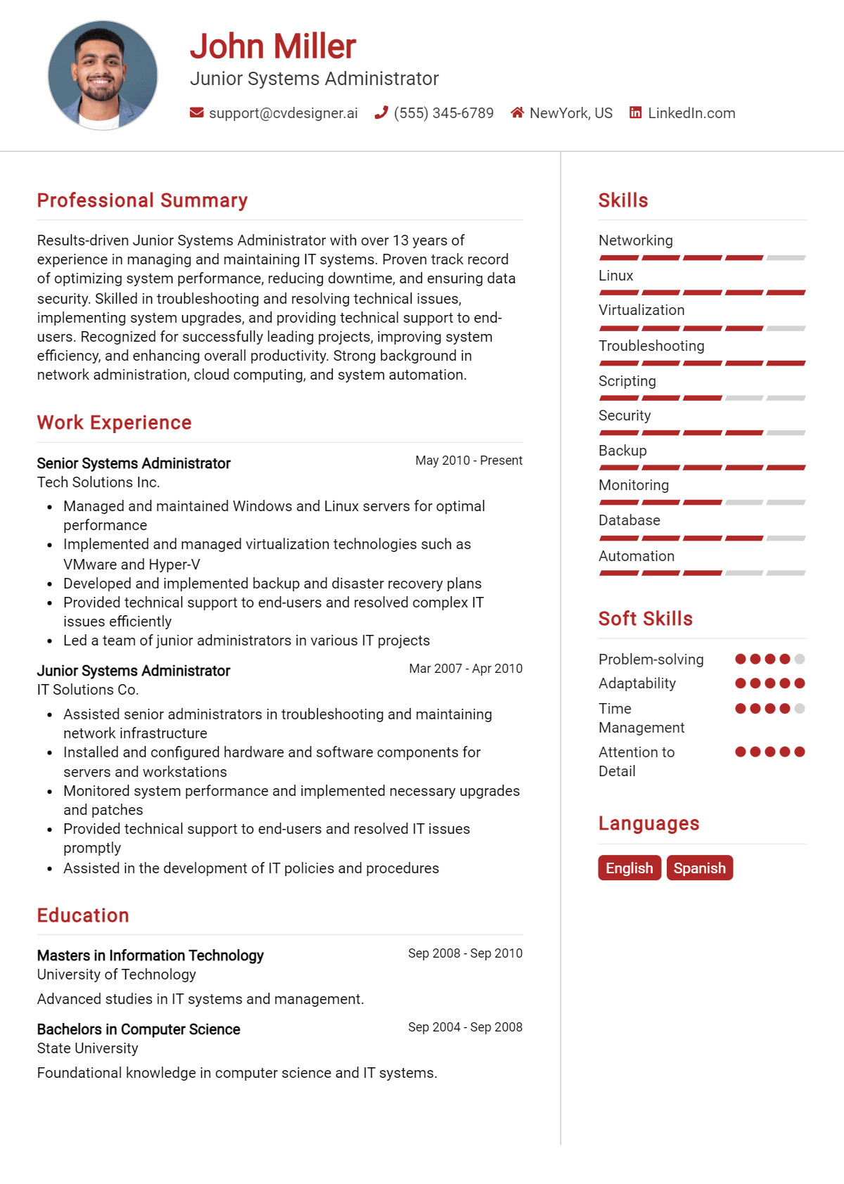 16 Junior Systems Administrator Resume Examples And Templates for 2026 Preview