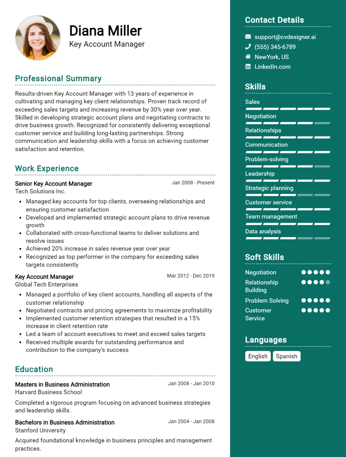 Key Account Manager CV Example For 2026: How to Create a Professional CV Preview