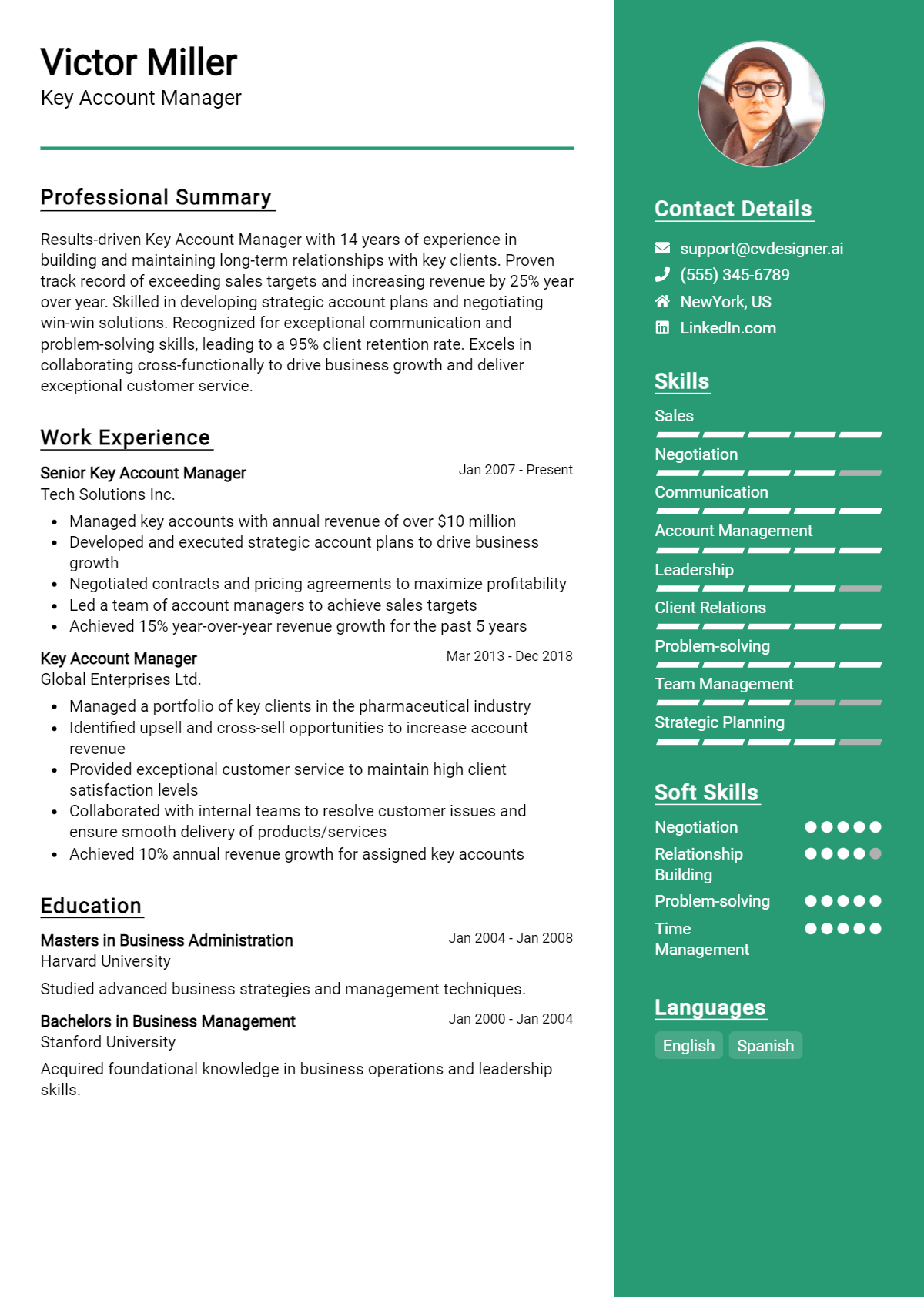 Key Account Manager Resume Example for 2026: Tips & Templates Preview
