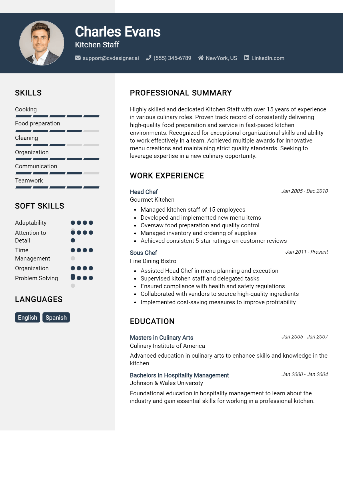 Kitchen Staff Resume Example for 2026: Ultimate Guide Preview