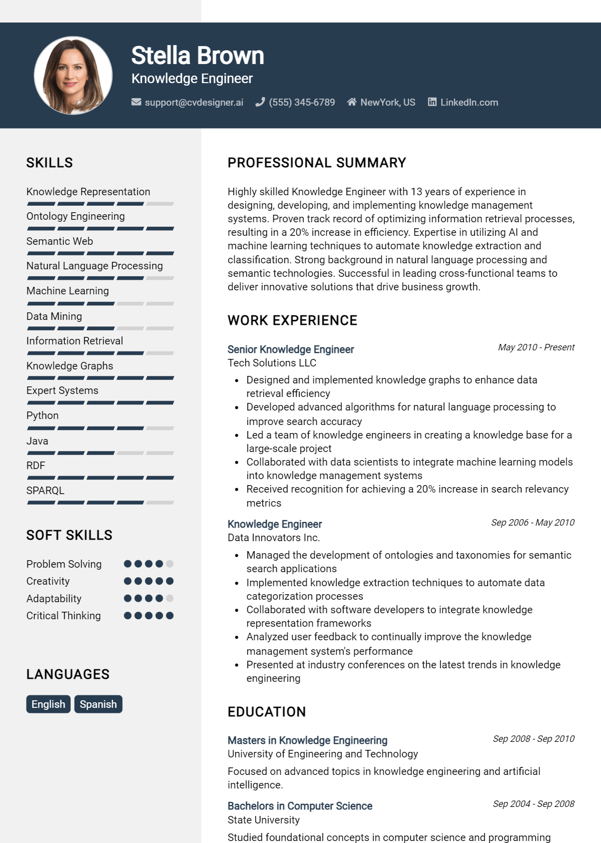 Knowledge Engineer Resume Example for 2026: Tips to Stand Out Preview