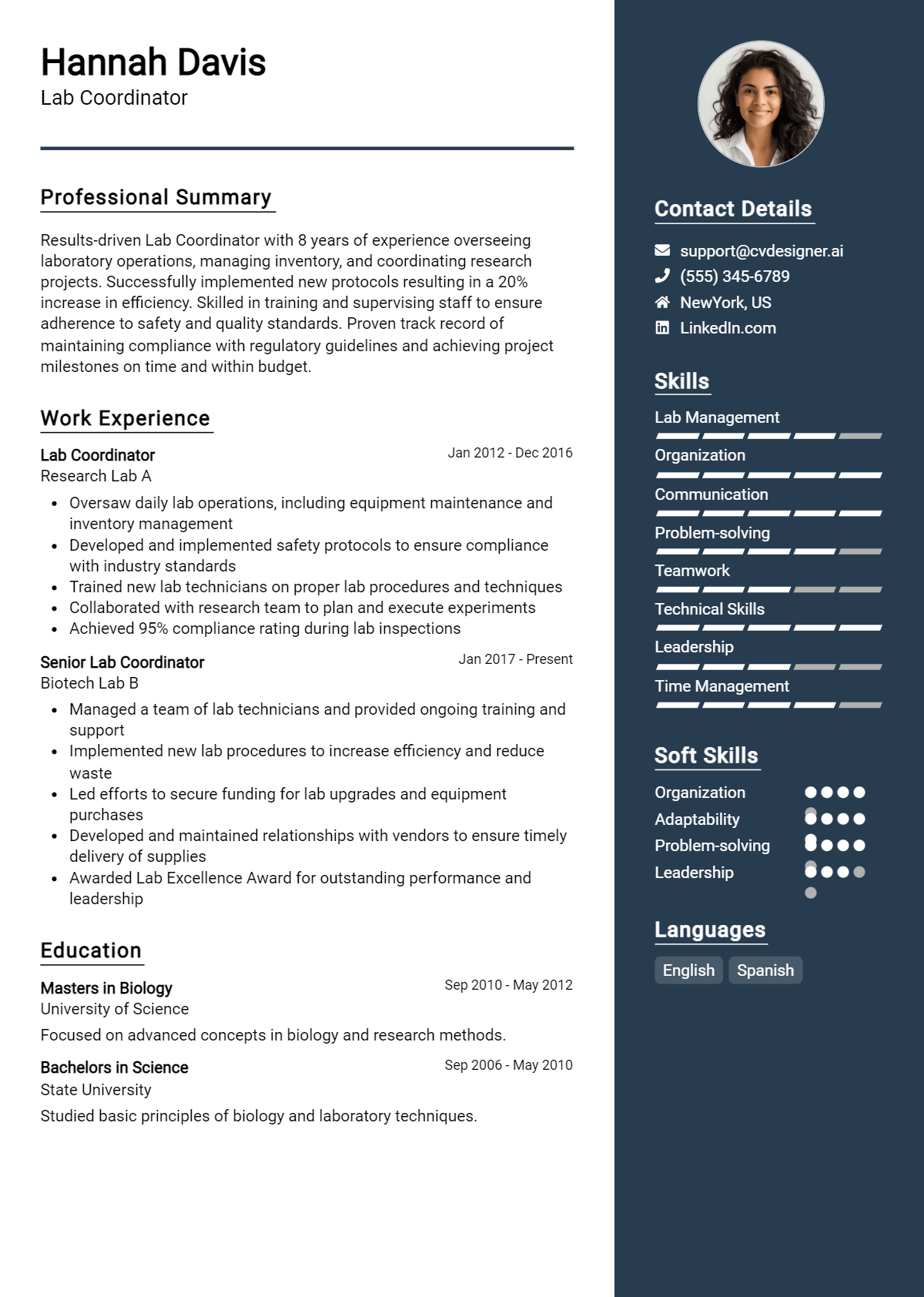 Lab Coordinator Resume Example for 2026: Expert Tips & Templates Preview