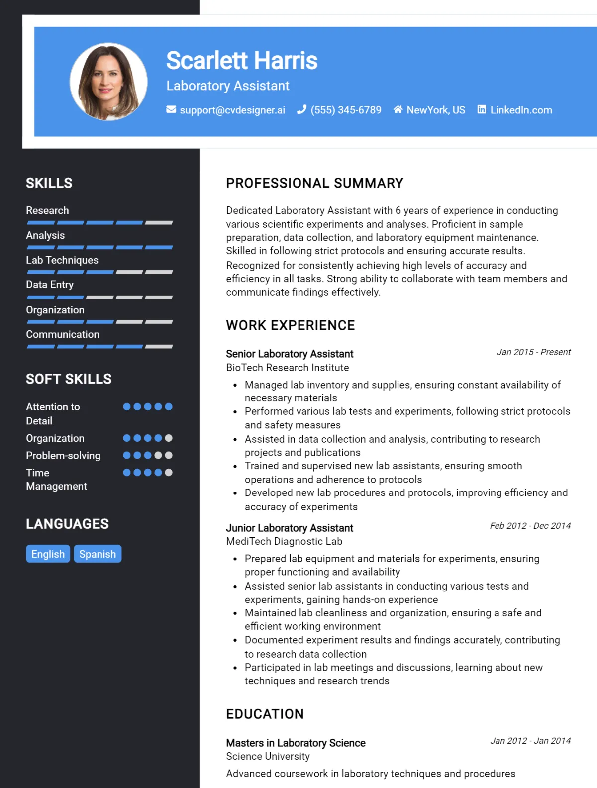 Laboratory Assistant CV Example For 2026: How to Craft a Winning CV Preview