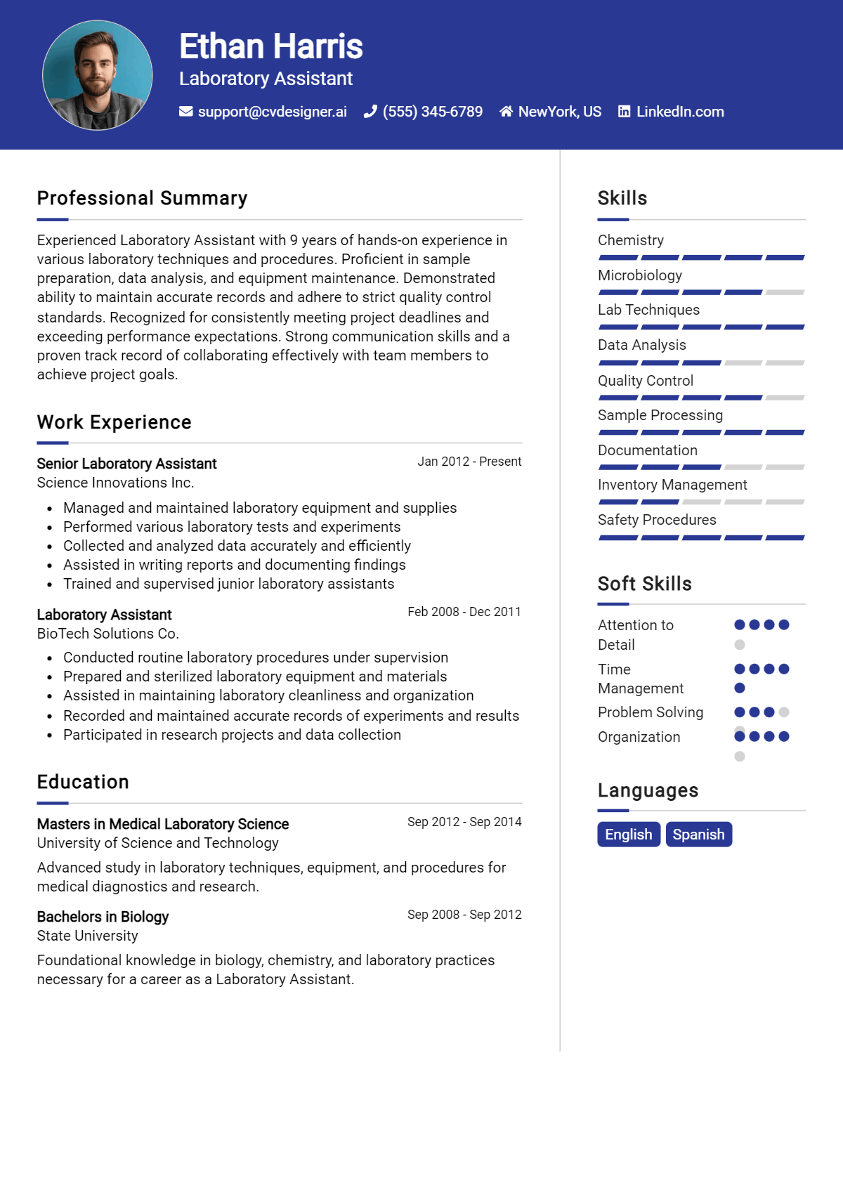 Laboratory Assistant Resume Example for 2026: Tips to Stand Out Preview