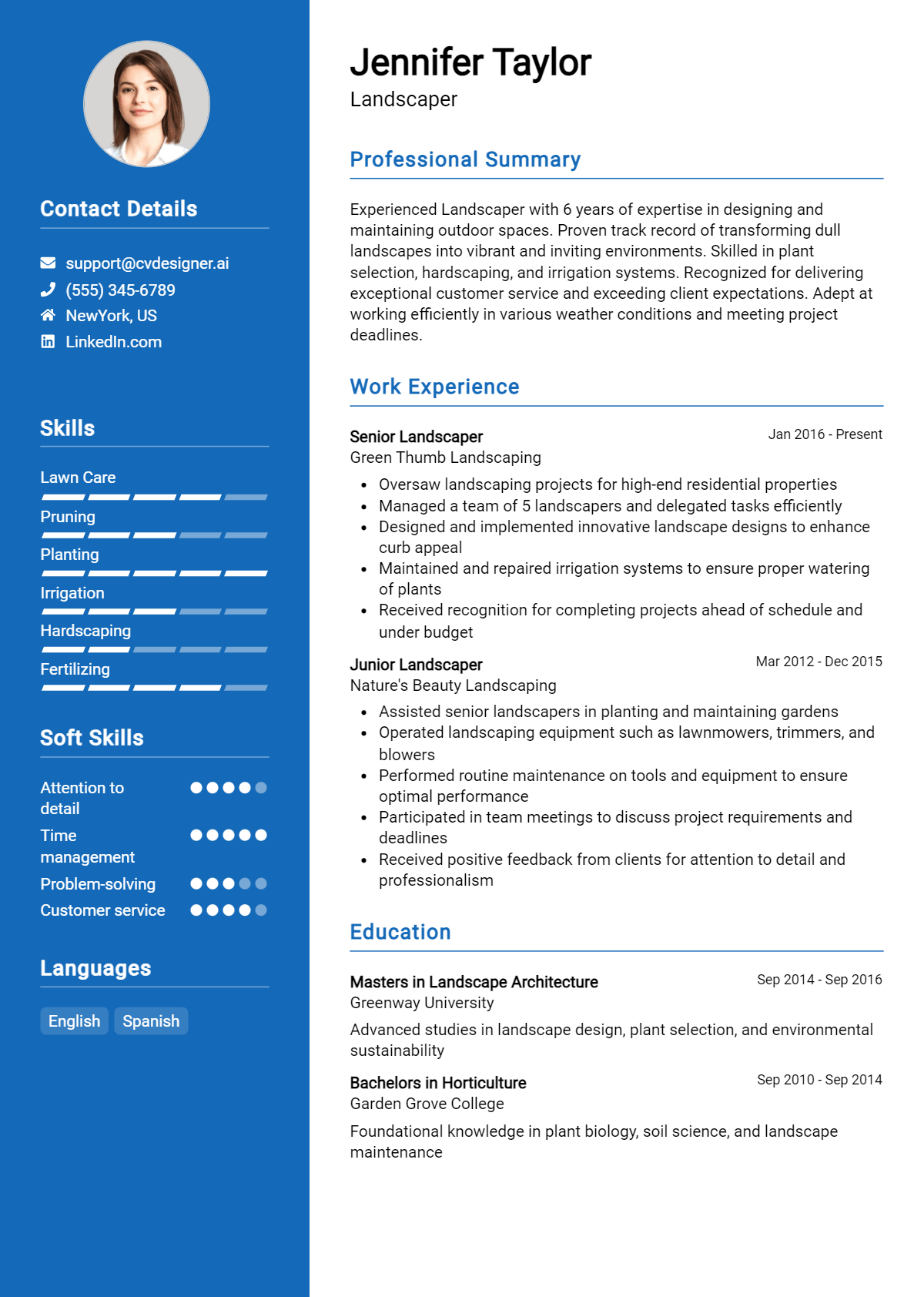 Landscaper Resume Example for 2026: Ultimate Guide Preview