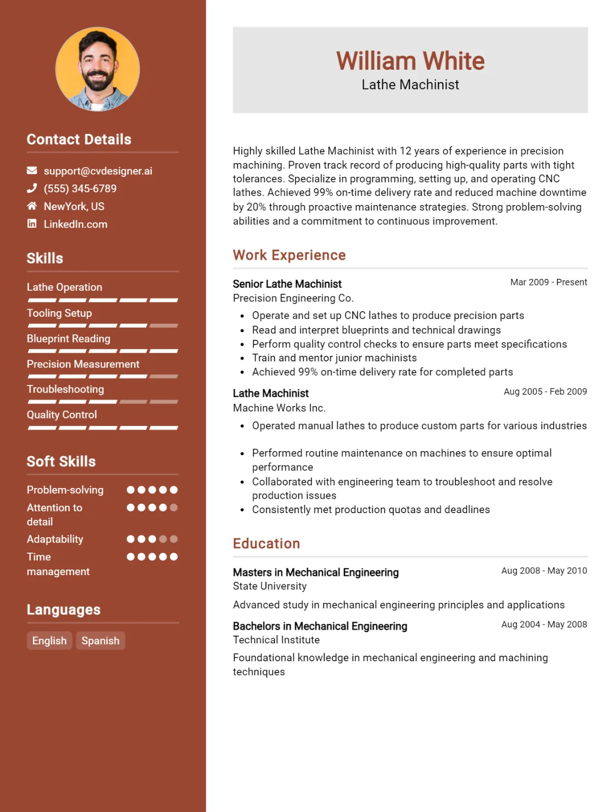 Lathe Machinist CV Example For 2026: Top Tips & Samples Preview