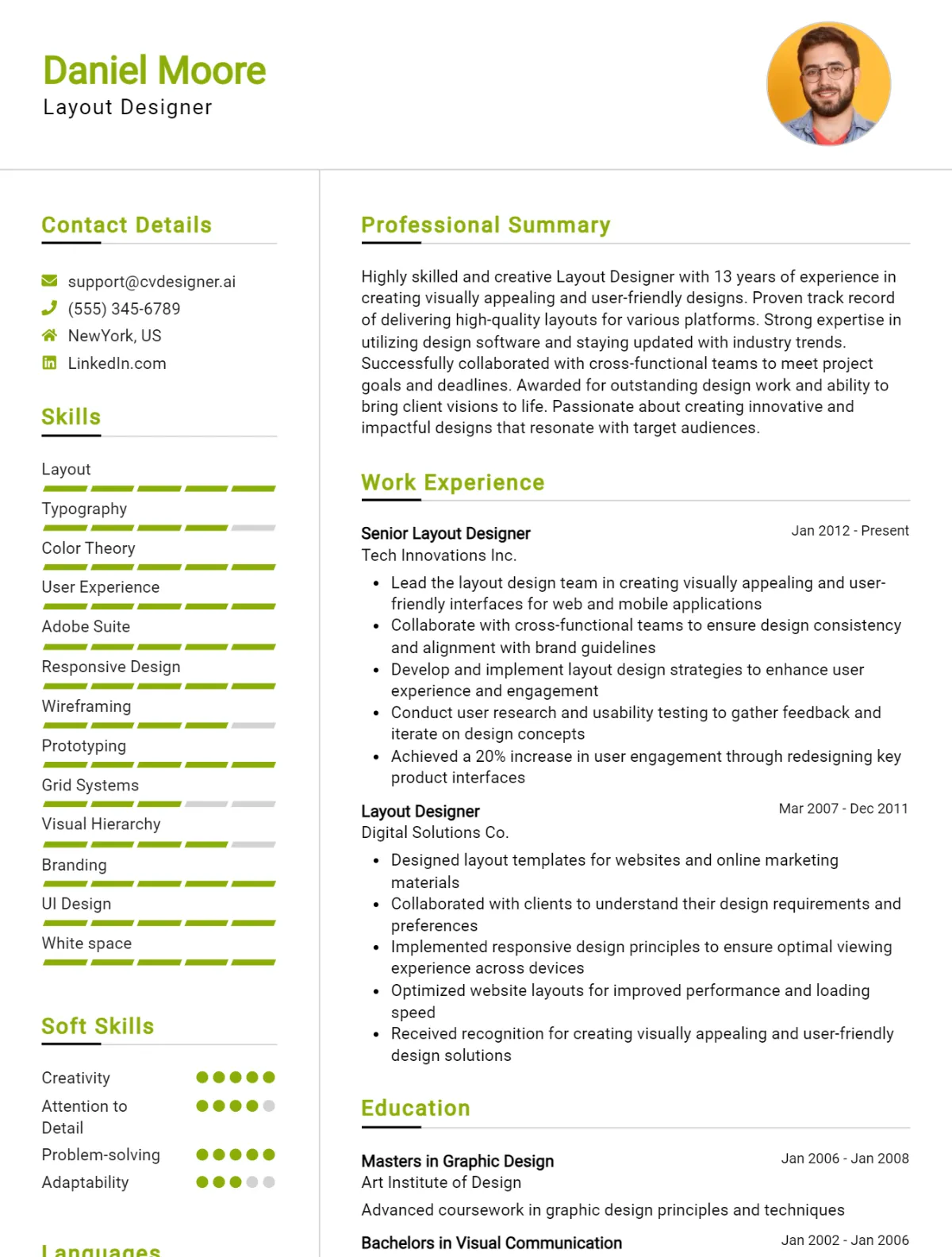 Layout Designer CV Example For 2026: Best Tips & Templates Preview