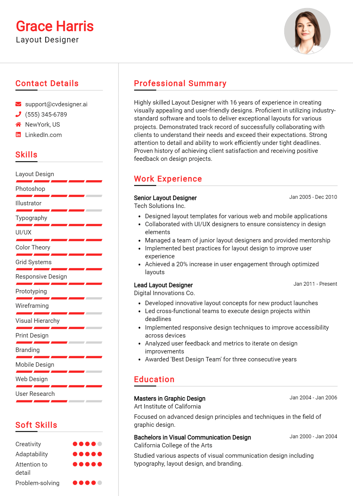 Layout Designer Resume Example for 2026: Resume Guide Preview
