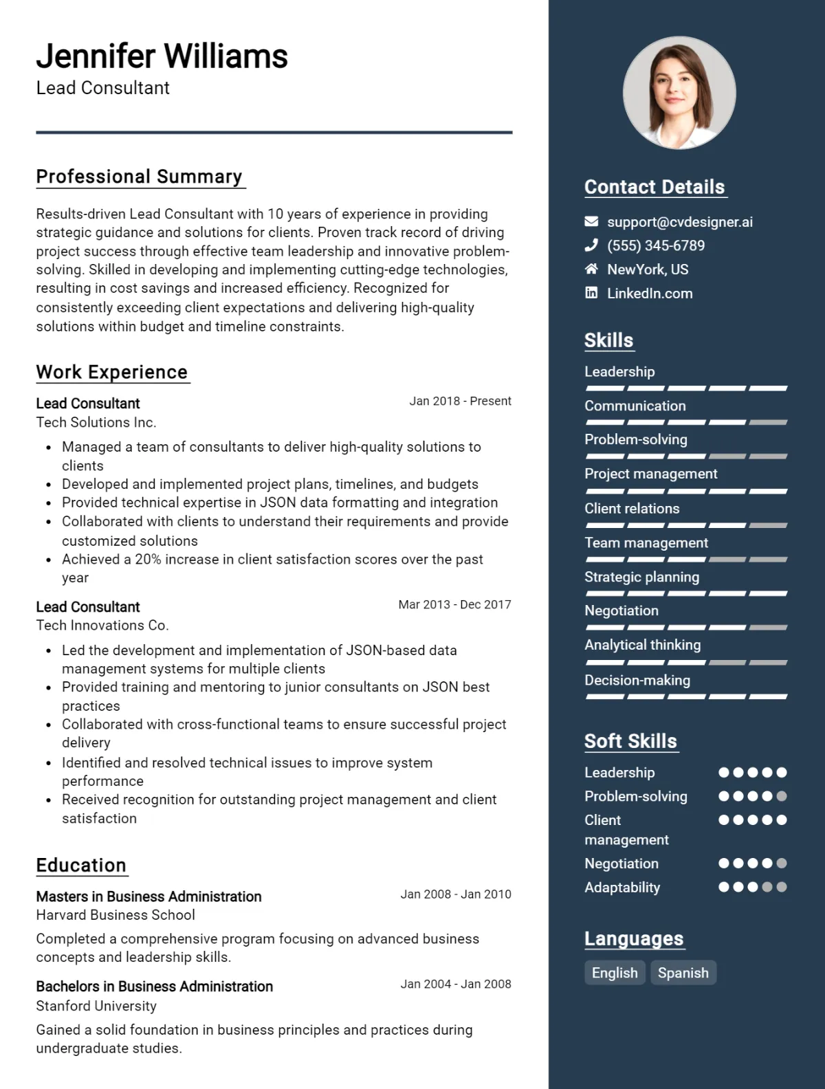 Lead Consultant CV Example For 2026: Best Formatting Tips Preview