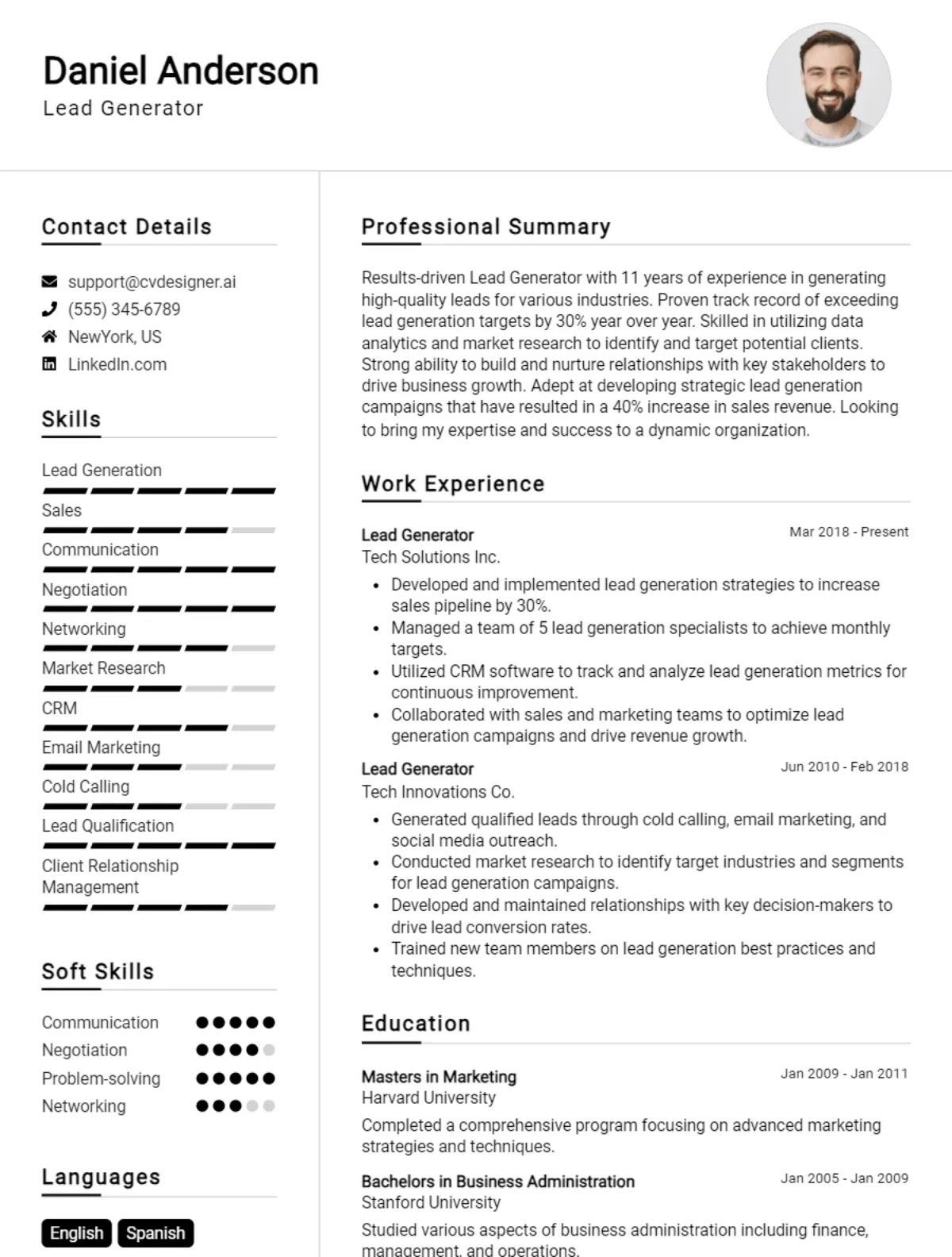 Lead Generator CV Example For 2026: Best Tips & Templates Preview
