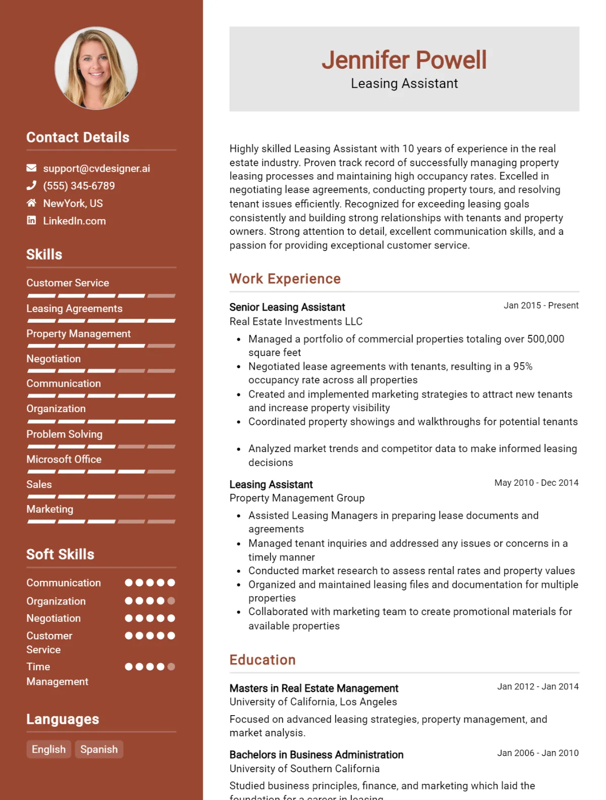 Leasing Assistant CV Example For 2026: How to Create a Professional CV Preview