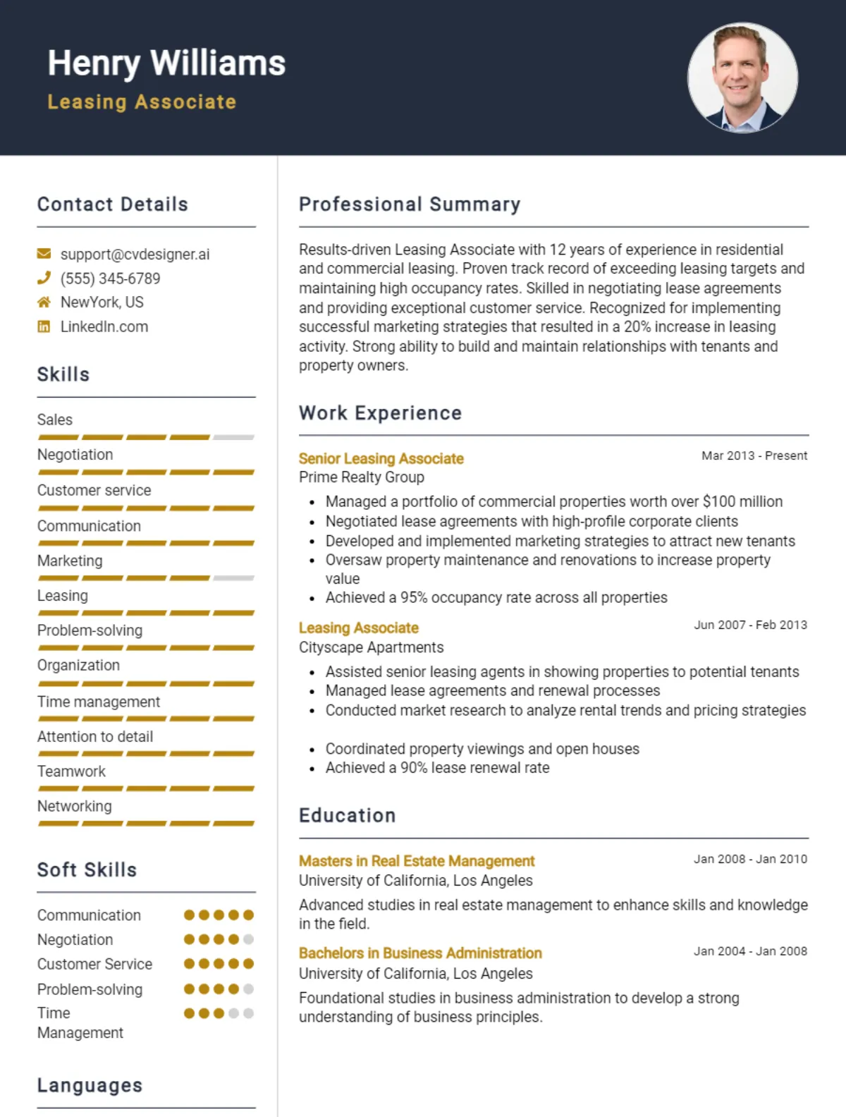 Leasing Associate CV Example For 2026: Strategies & Templates Preview