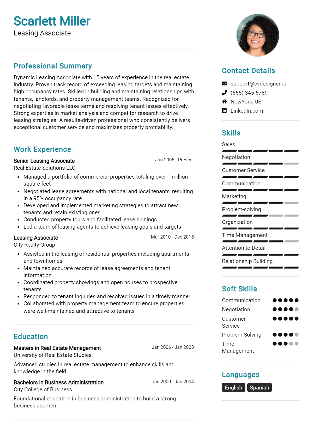 Leasing Associate Resume Example for 2026: Writing Guide Preview